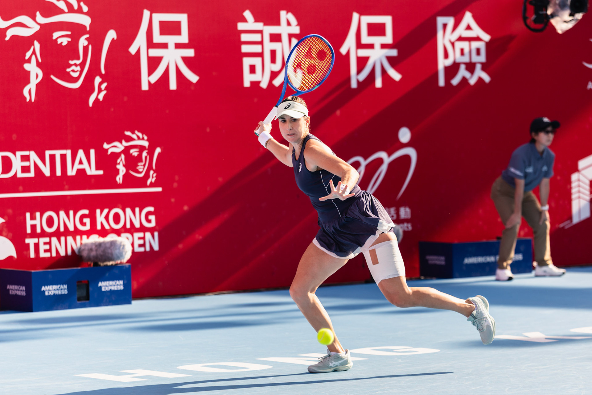 HONG KONG, China - Belinda Bencic of Switzerland in action during WTA 250 - Prudential Hong Kong Tennis Open at Victoria Park Tennis Court on October 30, 2025 in Hong Kong, China, (Photo by Jack Ng/Alamy Live News)