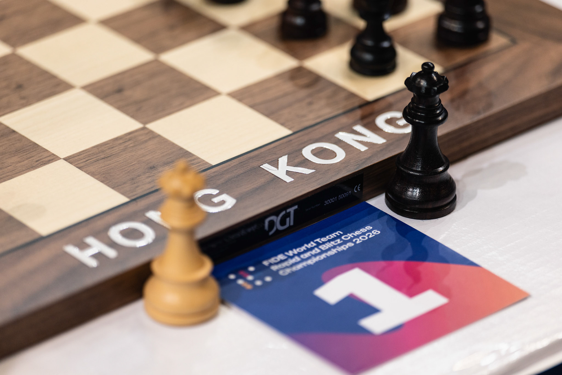 HONG KONG, China - JUNE 19: a detail view during the FIDE World Team Rapid and Blitz Chess Championships 2026 at Queen Elizabeth Stadium on June 19, 2026 in Hong Kong, China, (Photo by Jack Ng/Alamy Live News)