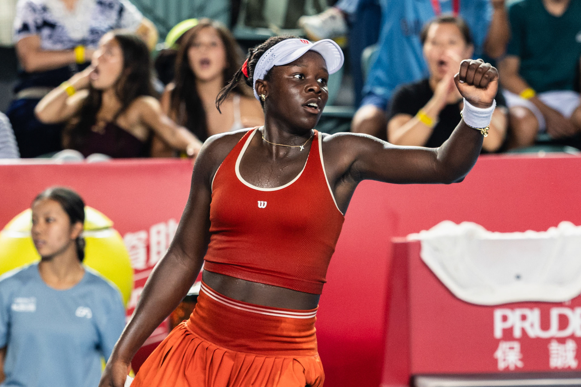 HONG KONG, China - Alexandra Eala of the Philippines vs Victoria Mboko of Canada during WTA 250 - Prudential Hong Kong Tennis Open at Victoria Park Tennis Court on October 30, 2025 in Hong Kong, China, (Photo by Jack Ng/Alamy Live News)