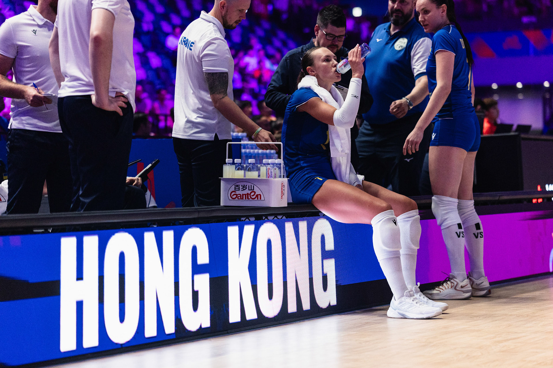 HONG KONG, China - JULY  08: Time out during Volleyball Nations League Hong Kong 2026 at Kai Tak Arena on July 8, 2026 in Hong Kong, China, (Photo by Jack Ng/Alamy Live News)
