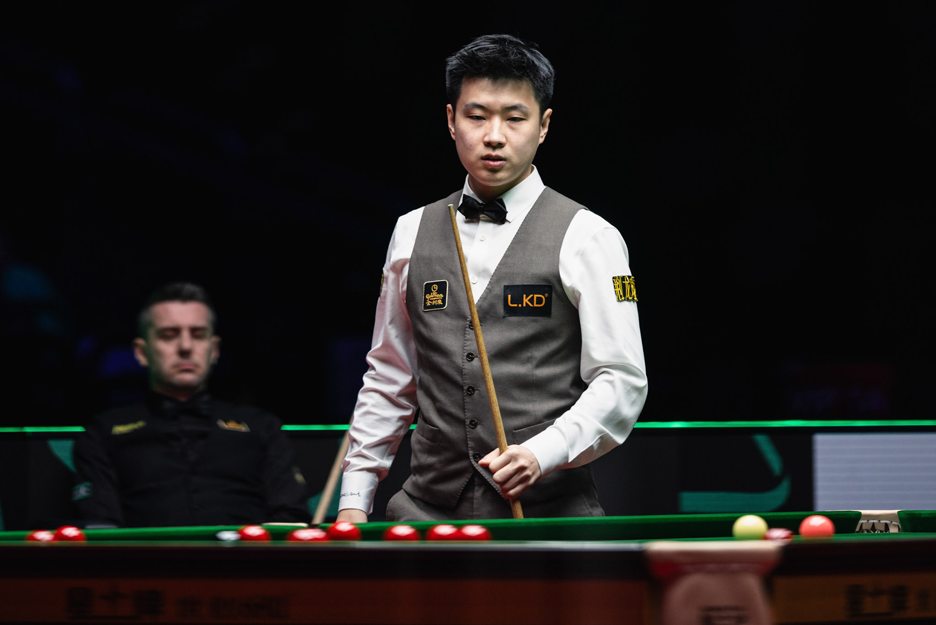 HONG KONG, China - FEBRUARY 05: Zhao Xintong of China reacts during WST World Grand Prix 2026 against Mark Selby of England at Kai Tak Arena on February 5, 2026 in Hong Kong, China, (Photo by Jack Ng/Alamy Live News)