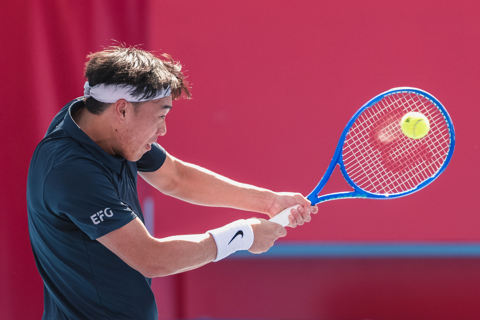 HONG KONG, China - JANUARY 09: Coleman Wong of Hong Kong, China hits the ball during the Bank of China Hong Kong Tennis Open 2026 (ATP 250) men's single quarter finals match against Lorenzo Musetti of Italy at Victoria Park Tennis Centre Court on January 9, 2026 in Hong Kong, China, (Photo by Jack Ng/Alamy Live News)