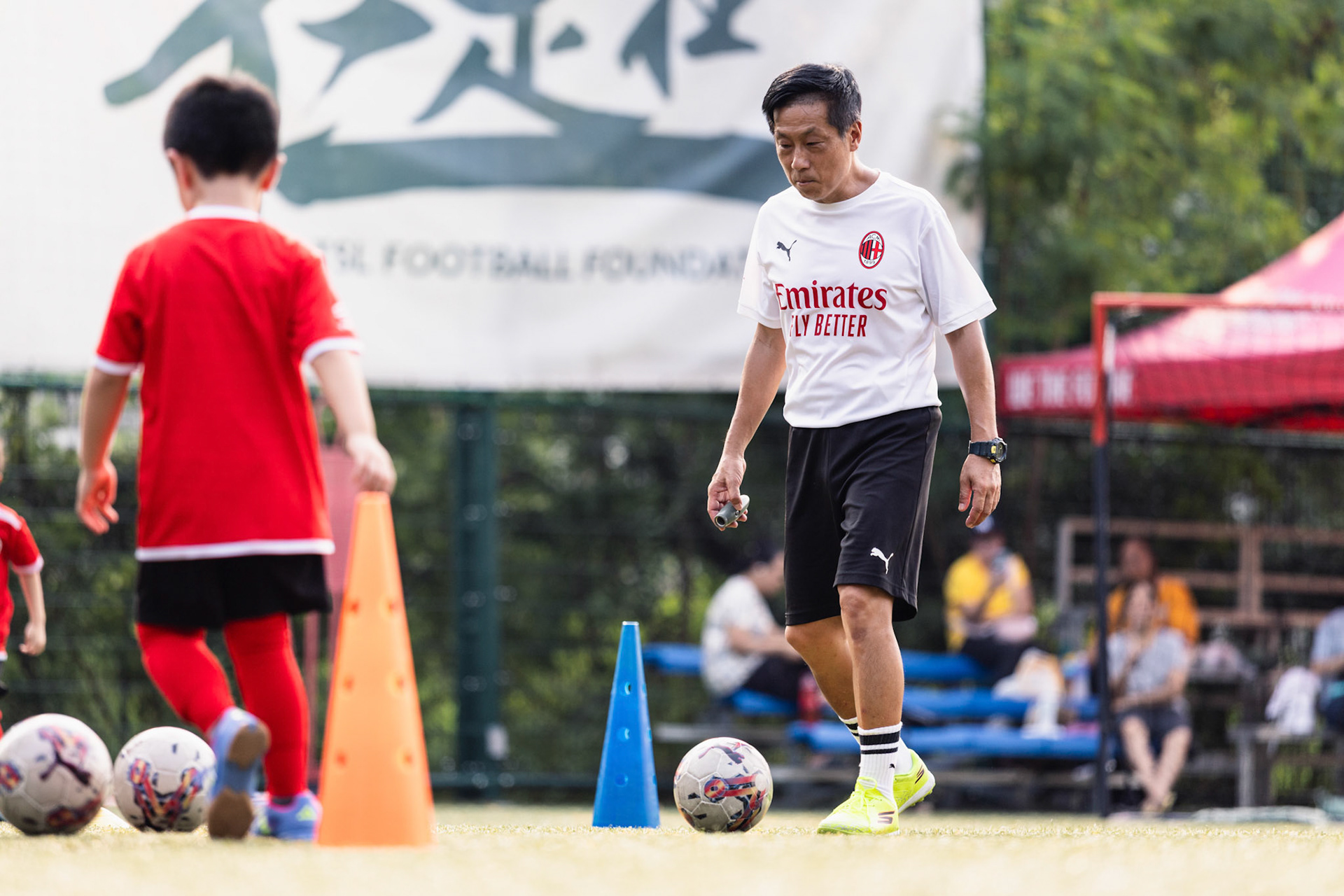 HONG KONG, China - JULY  25:  during AC Milan Kai Tak Soccer Activation at Kai Tak Mall 1 Rooftop on July 25, 2025 in Hong Kong, China, (Photo by Jack Ng/Pixel Images)