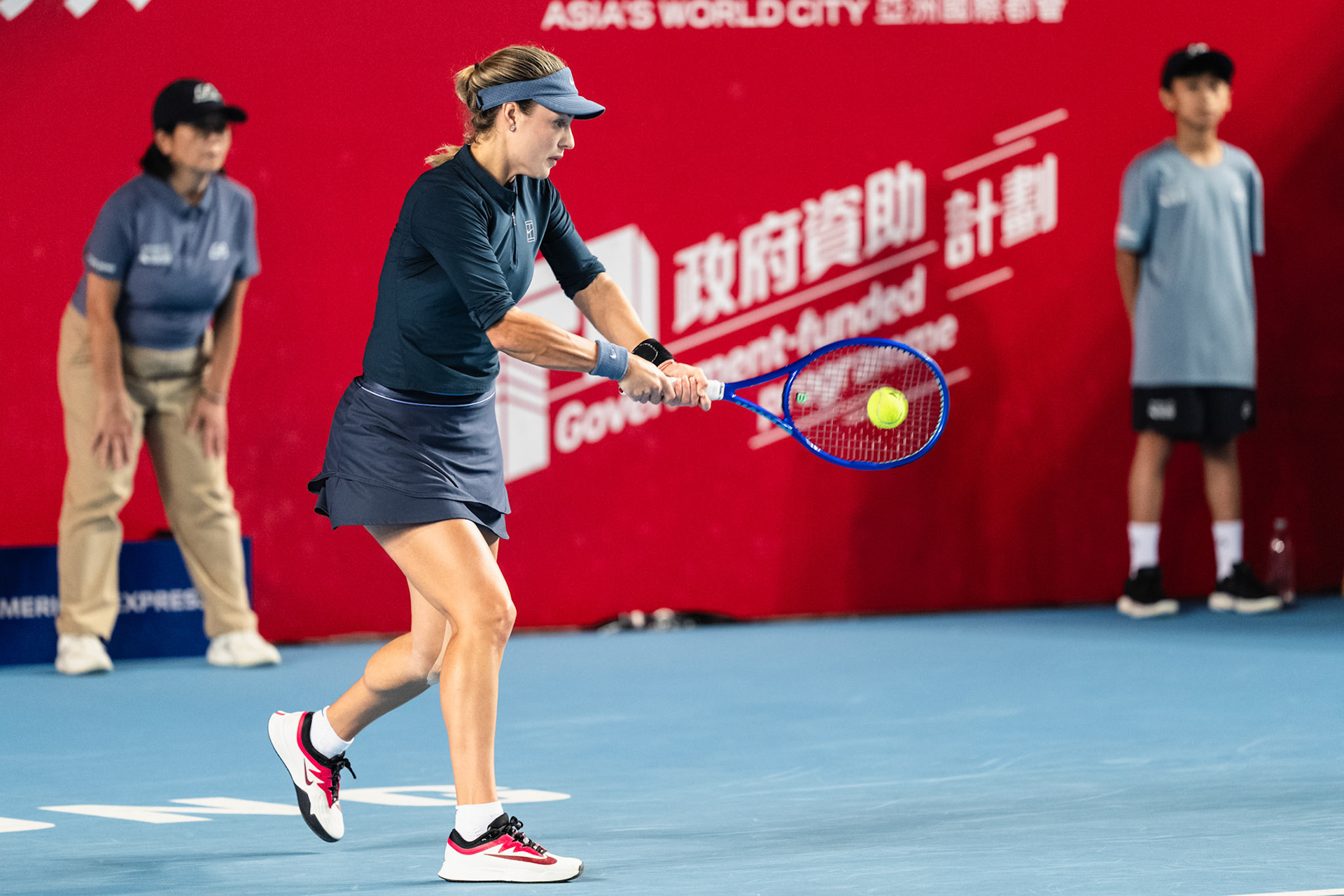 HONG KONG, China - Anna Kalinskaya of Russia play against Victoria Mboko of Canada during WTA 250 - Prudential Hong Kong Tennis Open at Victoria Park Tennis Court on October 31, 2025 in Hong Kong, China, (Photo by Jack Ng/Alamy Live News)