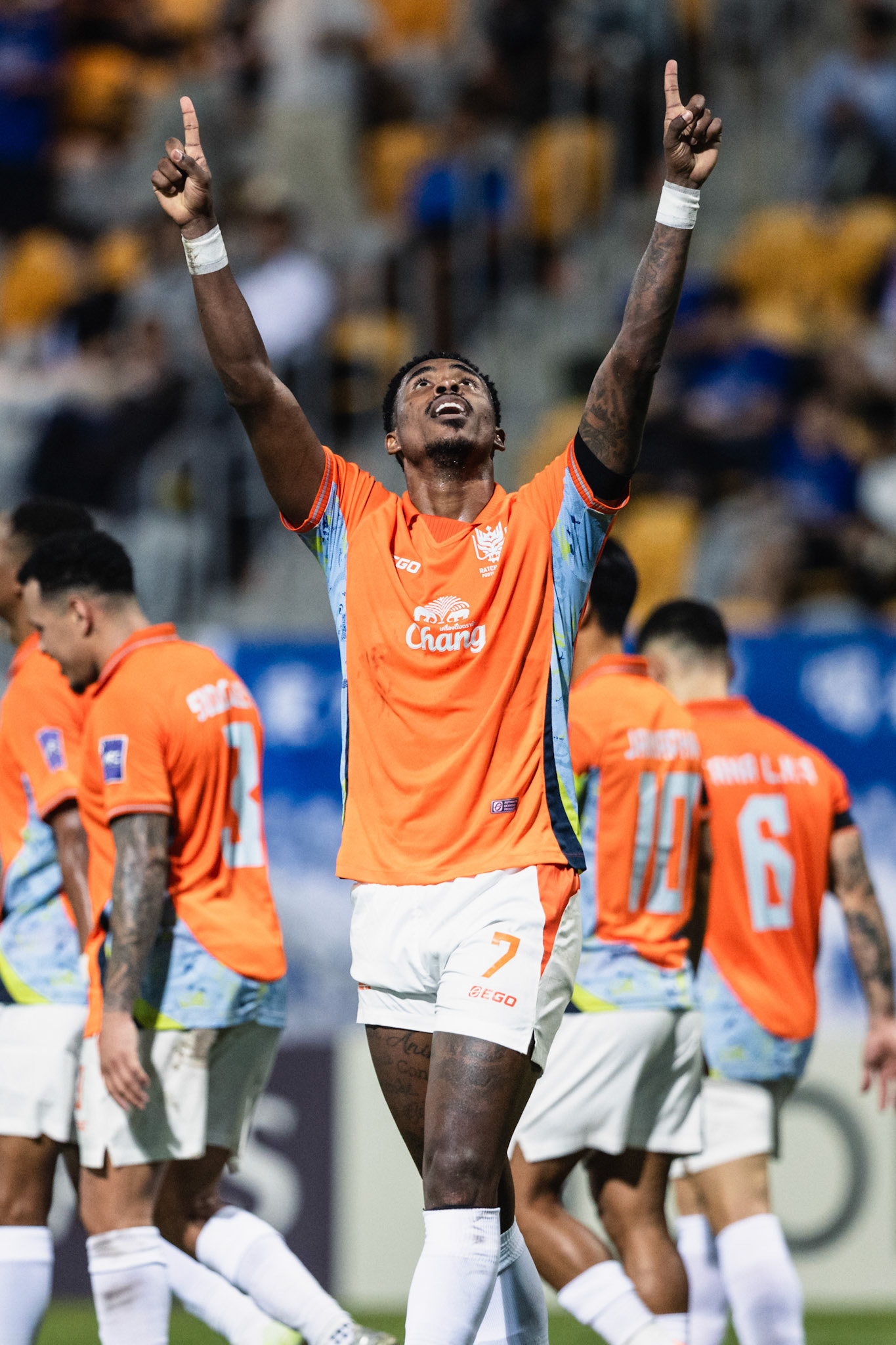 Mong Kok Stadium, HONG KONG, China: Denilson of Ratchaburi FC celebrates after scoring, during AFC Champions League TWO - Eastern FC vs Ratchaburi FC at Mong Kok Stadium on November 5, 2025 in Hong Kong, China, (Photo by Jack Ng/Alamy Live News)
