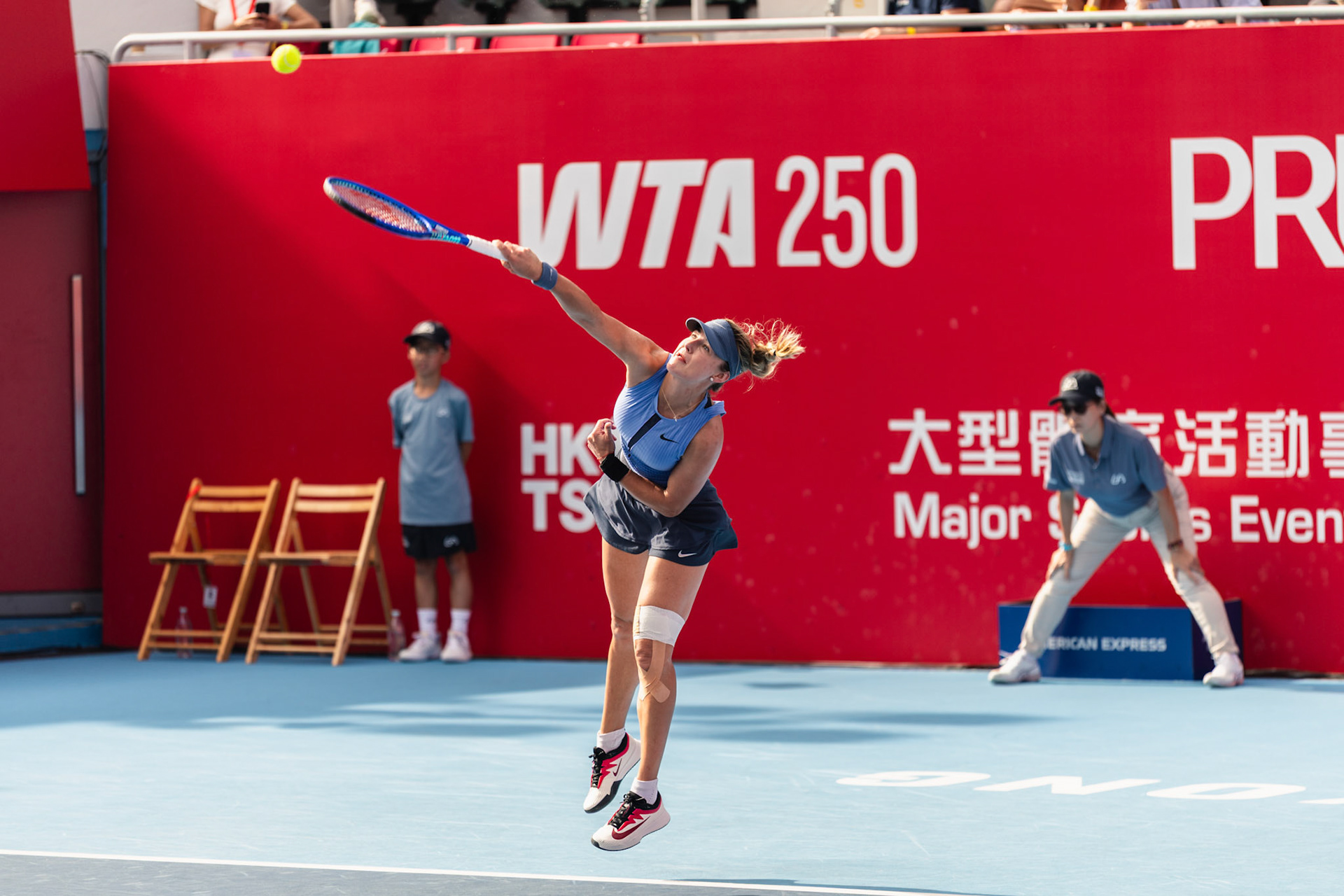 HONG KONG, China - Anna Kalinskaya of Russia in action during WTA 250 - Prudential Hong Kong Tennis Open at Victoria Park Tennis Court on October 30, 2025 in Hong Kong, China, (Photo by Jack Ng/Alamy Live News)