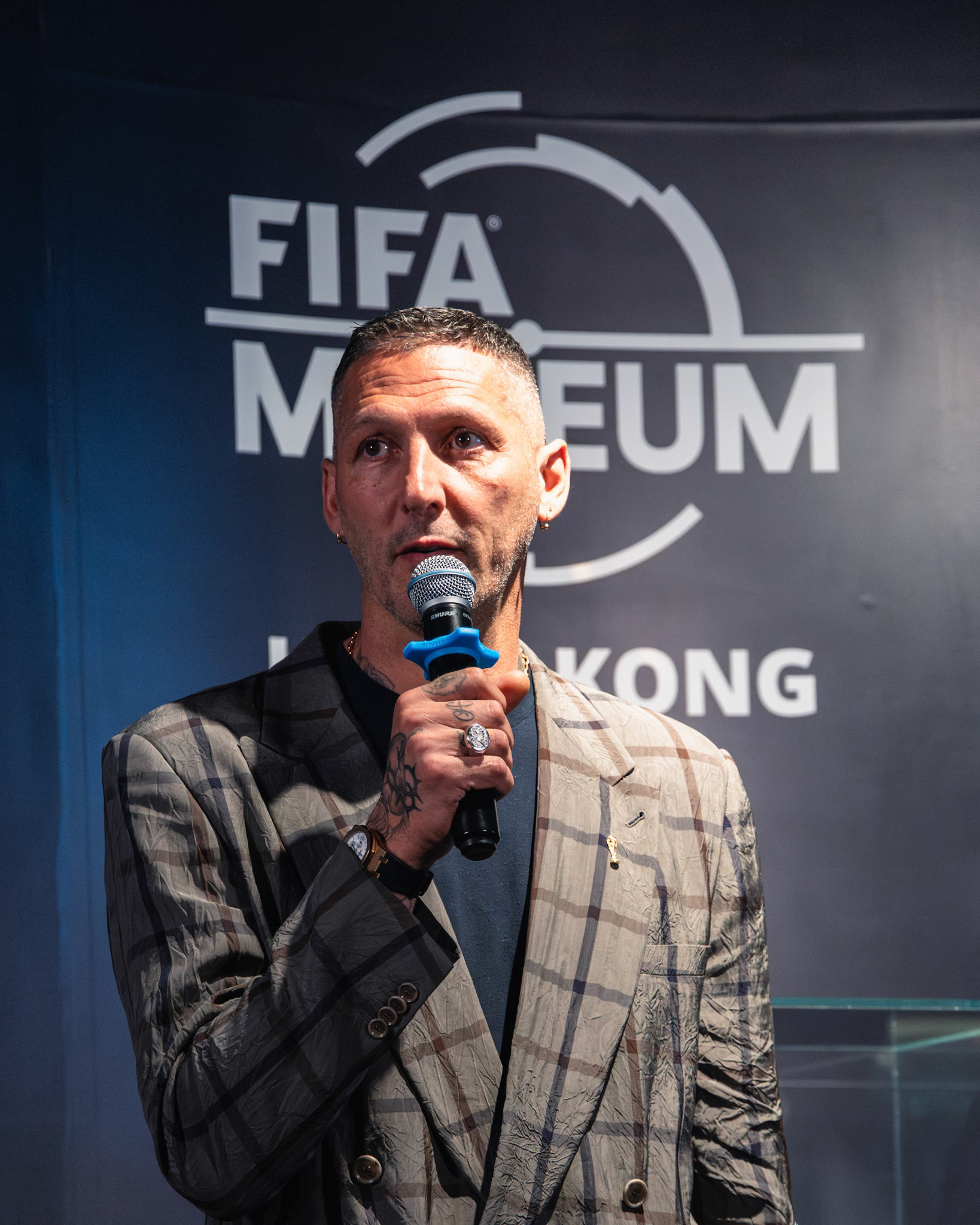 HONG KONG, China - MAY 28: 2006 FIFA World Cup winner Marco Materazzi joins the Grand Opening of FIFA Museum in Hong Kong at FIFA Museum Hong Kong, Causeway Bay on May 28, 2026 in Hong Kong, China, (Photo by Jack Ng/Alamy Live News)