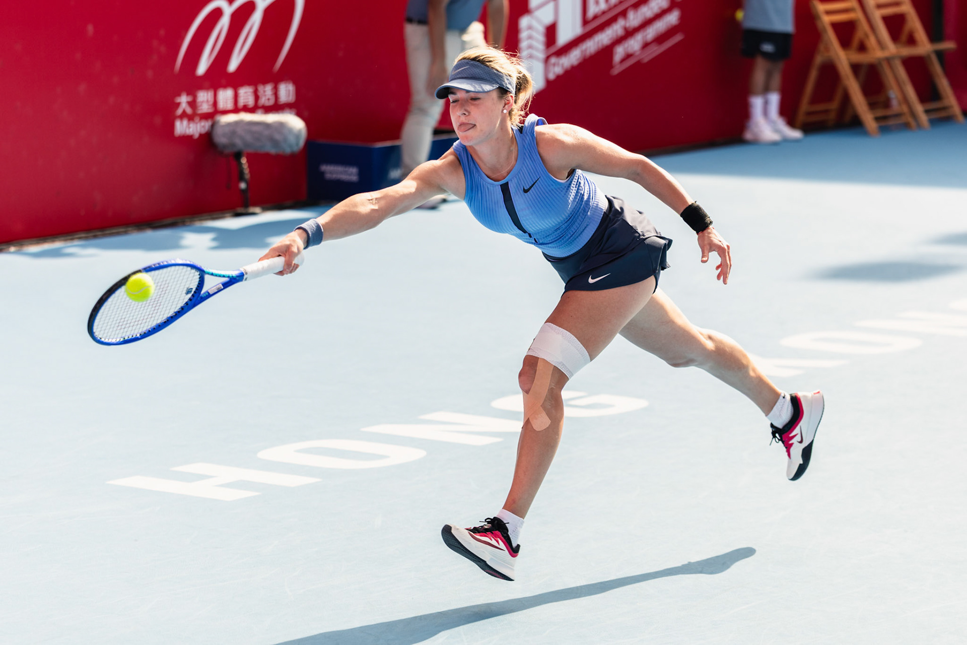 HONG KONG, China - Anna Kalinskaya of Russia in action during WTA 250 - Prudential Hong Kong Tennis Open at Victoria Park Tennis Court on October 30, 2025 in Hong Kong, China, (Photo by Jack Ng/Alamy Live News)