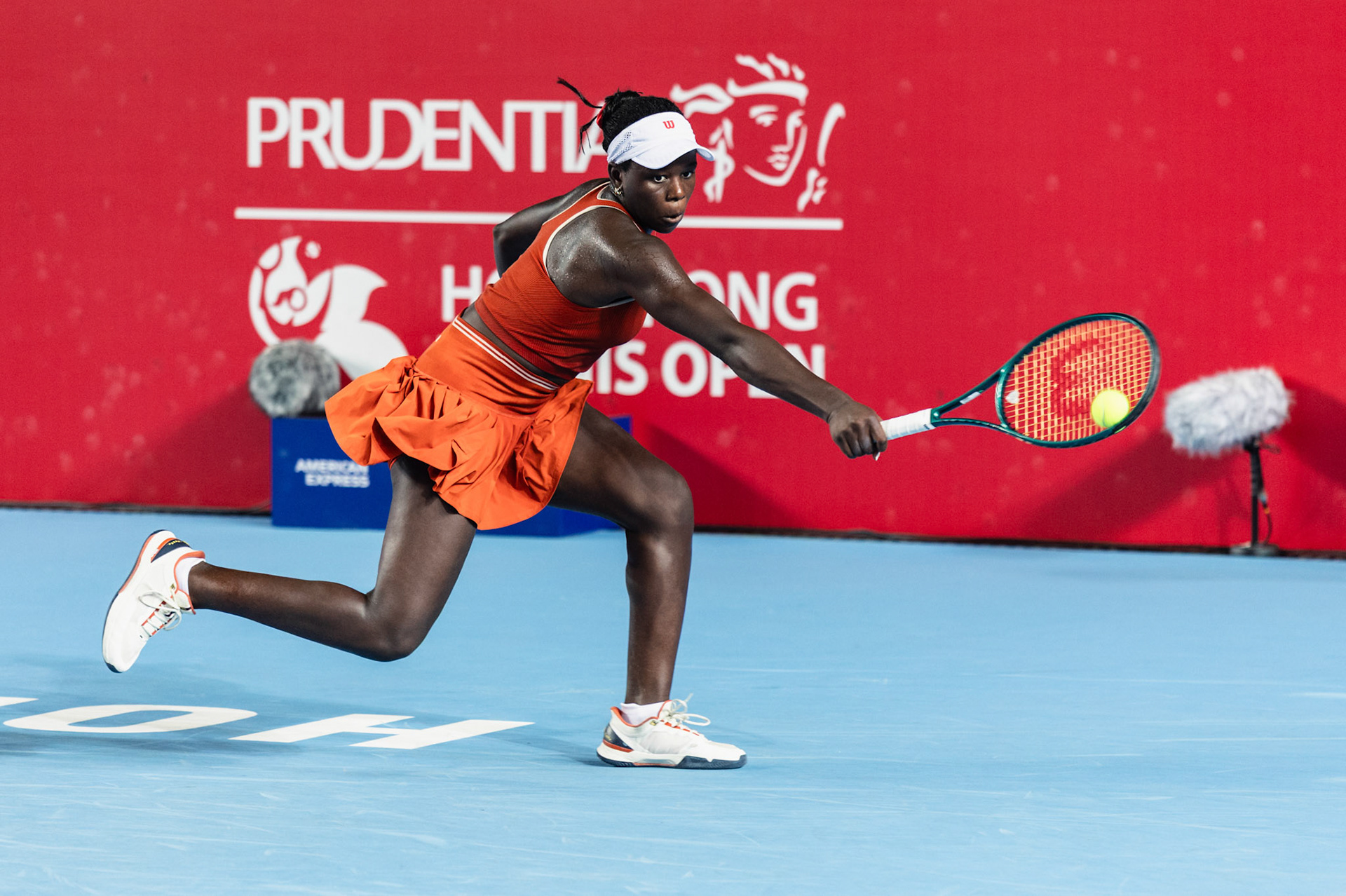 HONG KONG, China - Alexandra Eala of the Philippines vs Victoria Mboko of Canada during WTA 250 - Prudential Hong Kong Tennis Open at Victoria Park Tennis Court on October 30, 2025 in Hong Kong, China, (Photo by Jack Ng/Alamy Live News)