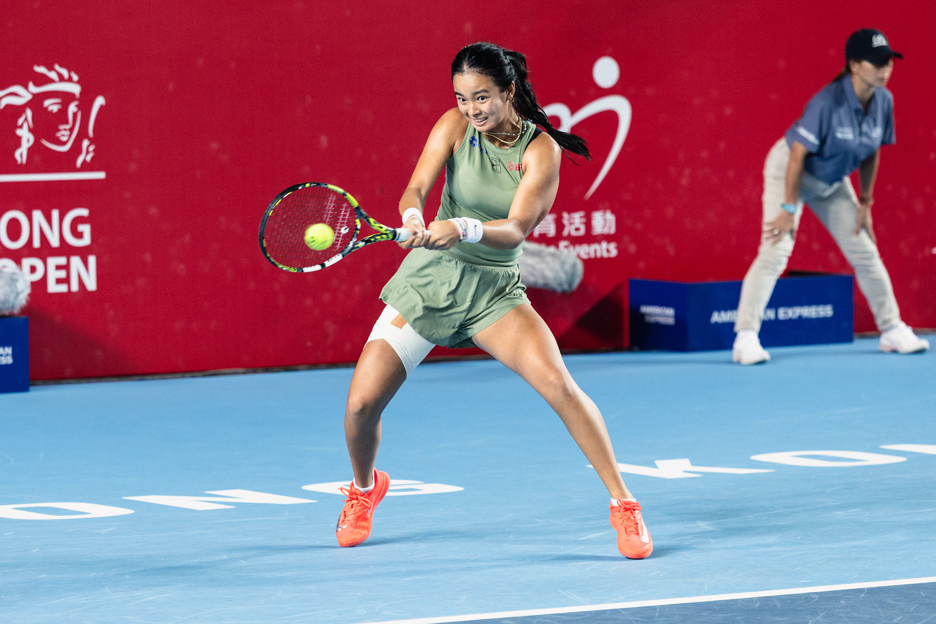 HONG KONG, China - Alexandra Eala of the Philippines vs Victoria Mboko of Canada during WTA 250 - Prudential Hong Kong Tennis Open at Victoria Park Tennis Court on October 30, 2025 in Hong Kong, China, (Photo by Jack Ng/Alamy Live News)