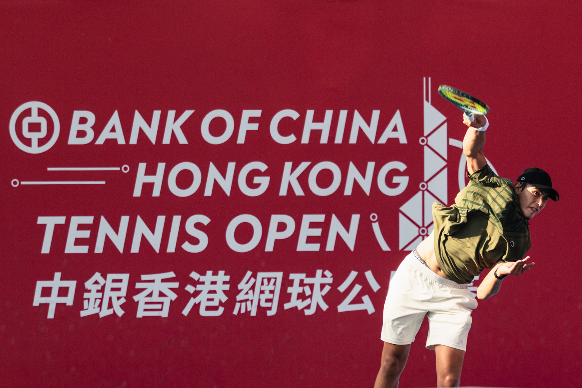 HONG KONG, China - JANUARY 04: Kai Thompson of Hong Kong, China seen in action during Bank of China Hong Kong Tennis Open 2026 (ATP 250) men's single qualifying against Emilio Nava of United State at Victoria Park Tennis Centre Court on January 4, 2026 in Hong Kong, China, (Photo by Jack Ng/Alamy Live News)