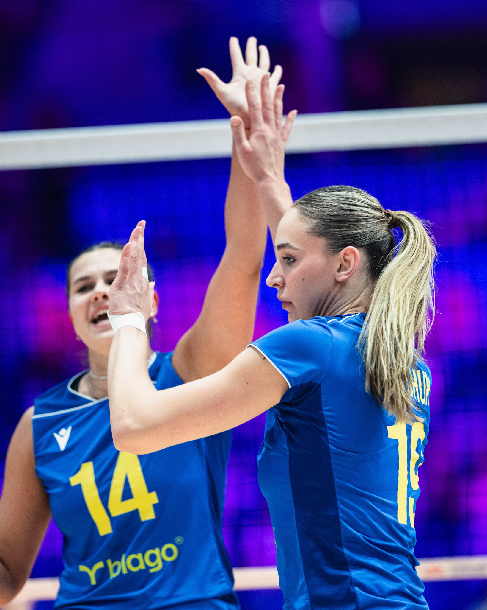 HONG KONG, China - JULY  08: Players of Ukraine celebrates scoring a point during Volleyball Nations League Hong Kong 2026 at Kai Tak Arena on July 8, 2026 in Hong Kong, China, (Photo by Jack Ng/Alamy Live News)