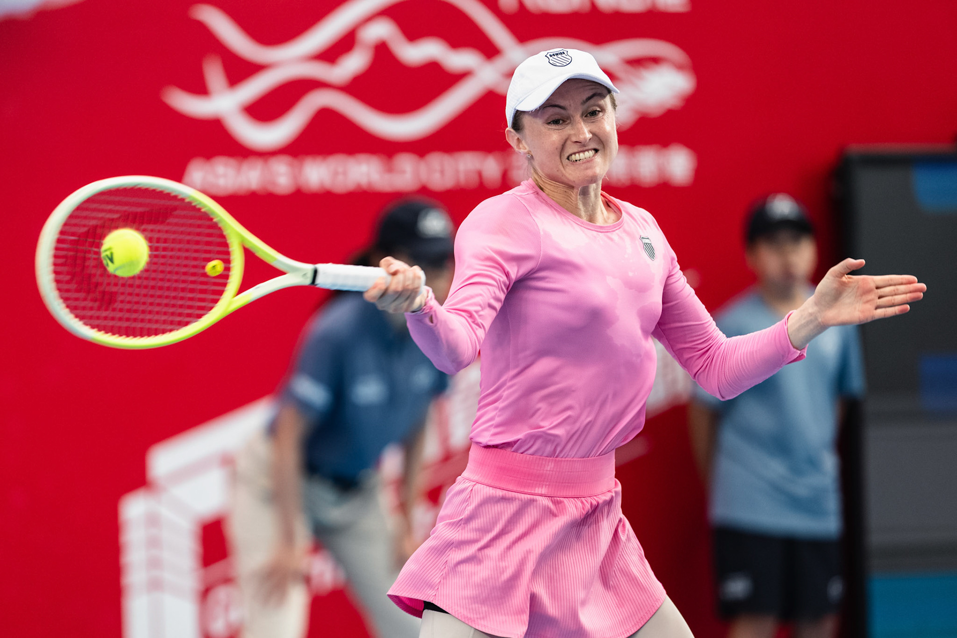 HONG KONG, China - Kamilla RAKHIMOVA and Aliaksandra SASNOVICH of Russia play against Momoko KOBORI of Japan and Peangtarn PLIPUECH of Thailand during WTA 250 - Prudential Hong Kong Tennis Open at Victoria Park Tennis Court on October 31, 2025 in Hong Kong, China, (Photo by Jack Ng/Alamy Live News)