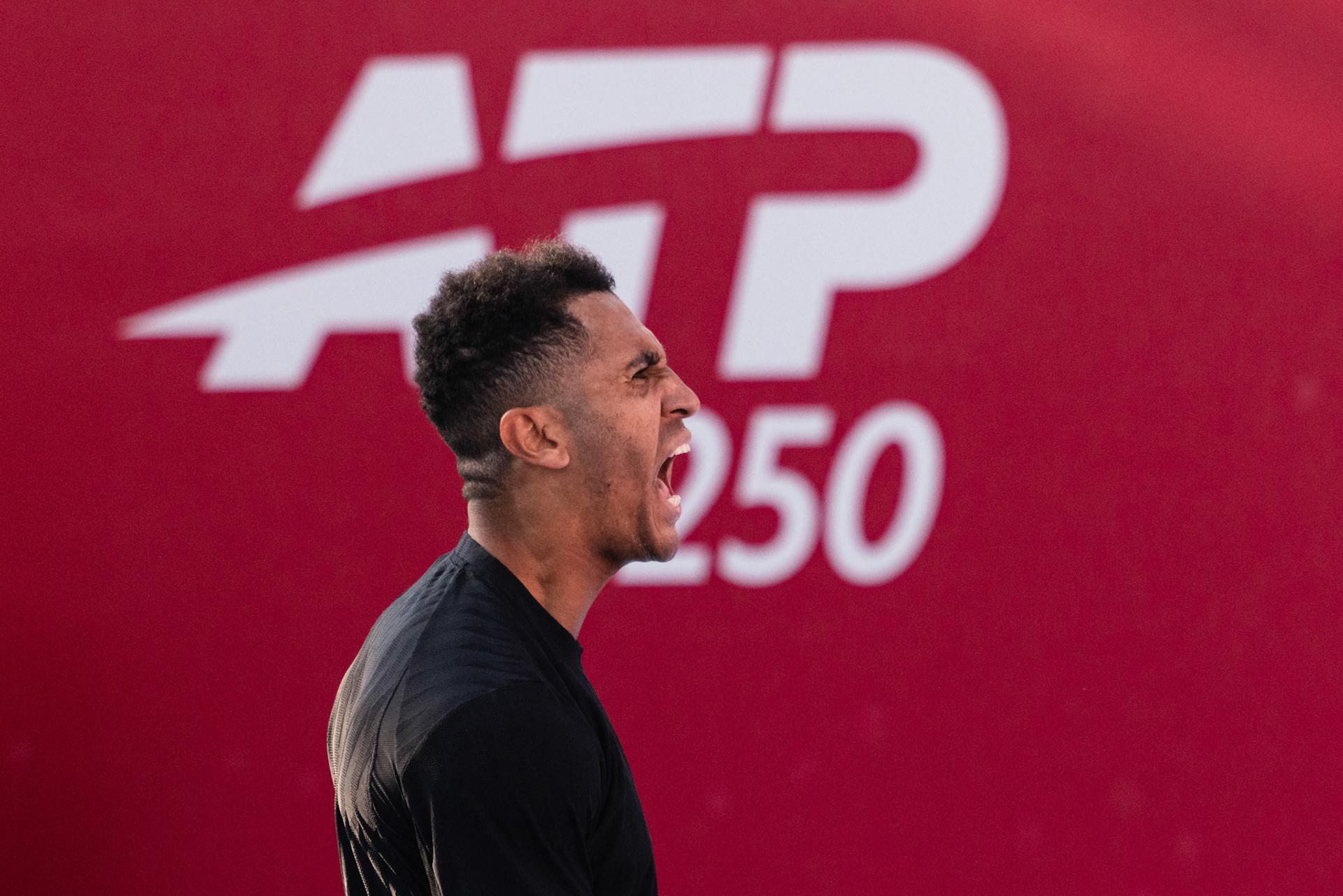 HONG KONG, China - JANUARY 04: Michael Mmoh of the United States celebrates the victory after the Bank of China Hong Kong Tennis Open 2026 (ATP 250) men's single qualifying match against Cristian Garin of Chile at Victoria Park Tennis Centre Court on January 4, 2026 in Hong Kong, China, (Photo by Jack Ng/Alamy Live News)