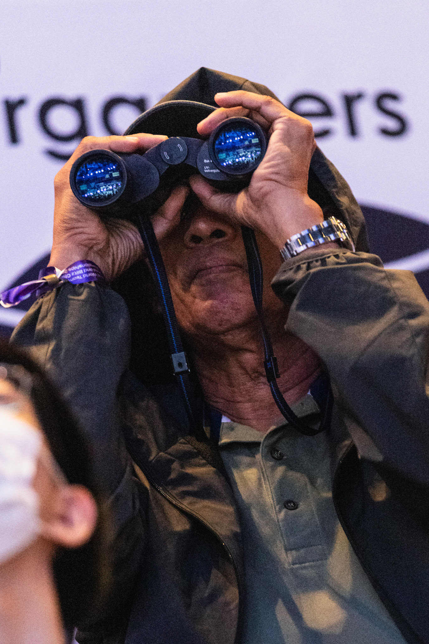 HONG KONG, China - JUNE 21: Fan watching the match with a telescope during FIDE World Team Rapid and Blitz Chess Championships 2026 at Queen Elizabeth Stadium on June 21, 2026 in Hong Kong, China, (Photo by Jack Ng/Alamy Live News)