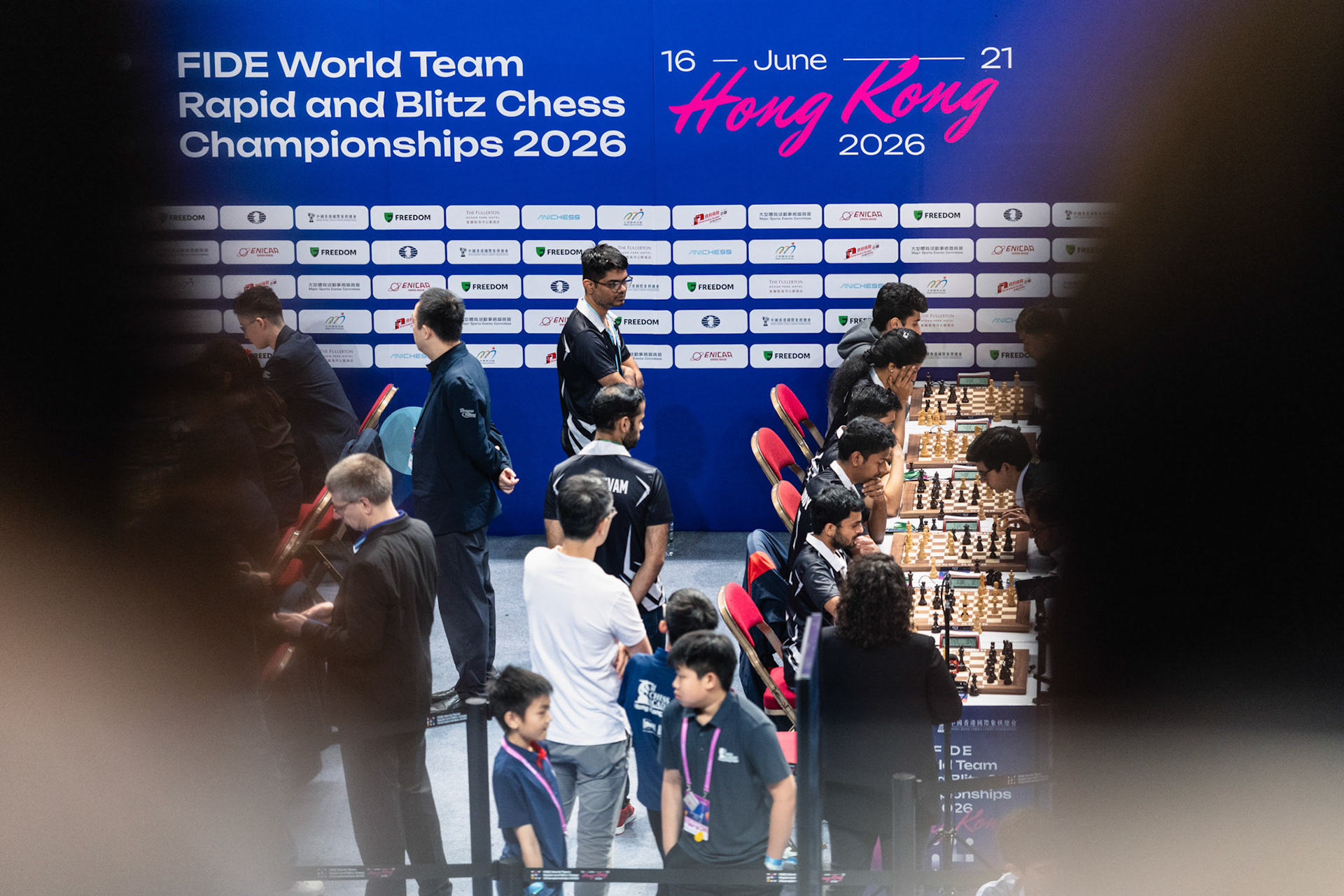HONG KONG, China - JUNE 19: a general view shows chess players compete during FIDE World Team Rapid and Blitz Chess Championships 2026 at Queen Elizabeth Stadium on June 19, 2026 in Hong Kong, China, (Photo by Jack Ng/Alamy Live News)