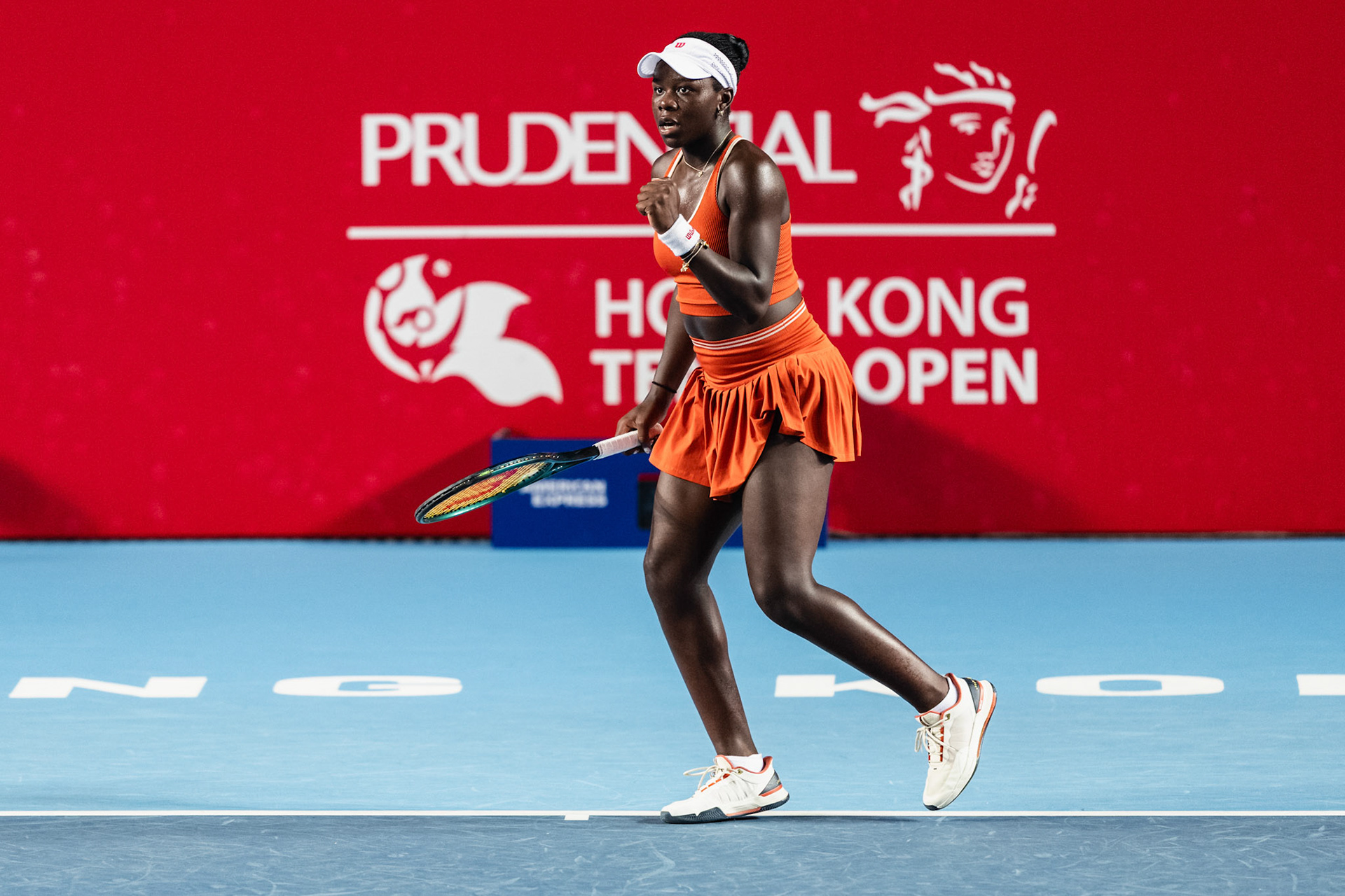 HONG KONG, China - Anna Kalinskaya of Russia play against Victoria Mboko of Canada during WTA 250 - Prudential Hong Kong Tennis Open at Victoria Park Tennis Court on October 31, 2025 in Hong Kong, China, (Photo by Jack Ng/Alamy Live News)