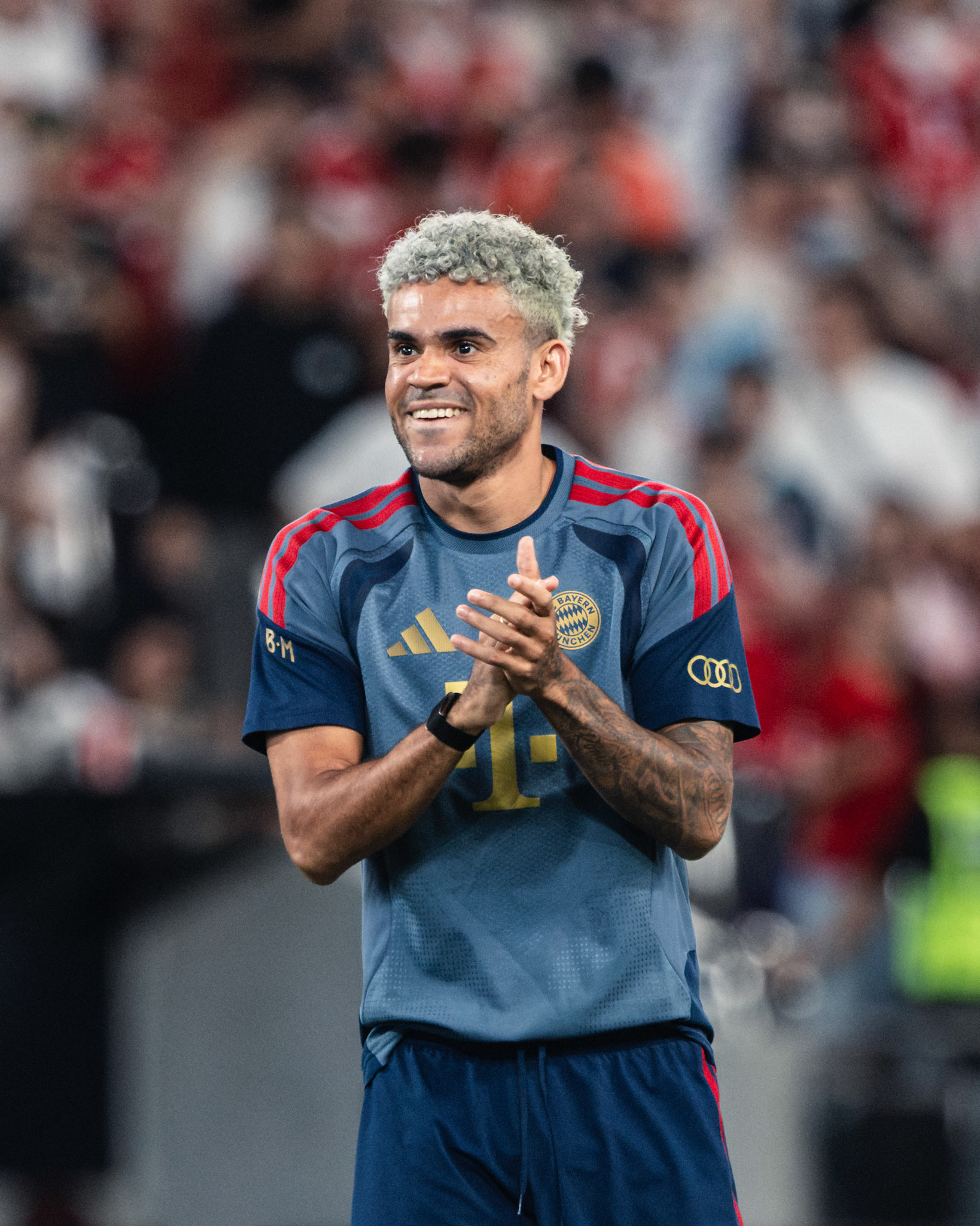 HONG KONG, China - AUGUST  06: Luis Diaz (No. 14) of Bayern Munich in action during 2026 Audi Football Summit - Bayern Munich Open Training at Kai Tak Stadium on August 6, 2026 in Hong Kong, China, (Photo by Jack Ng/Alamy Live News)