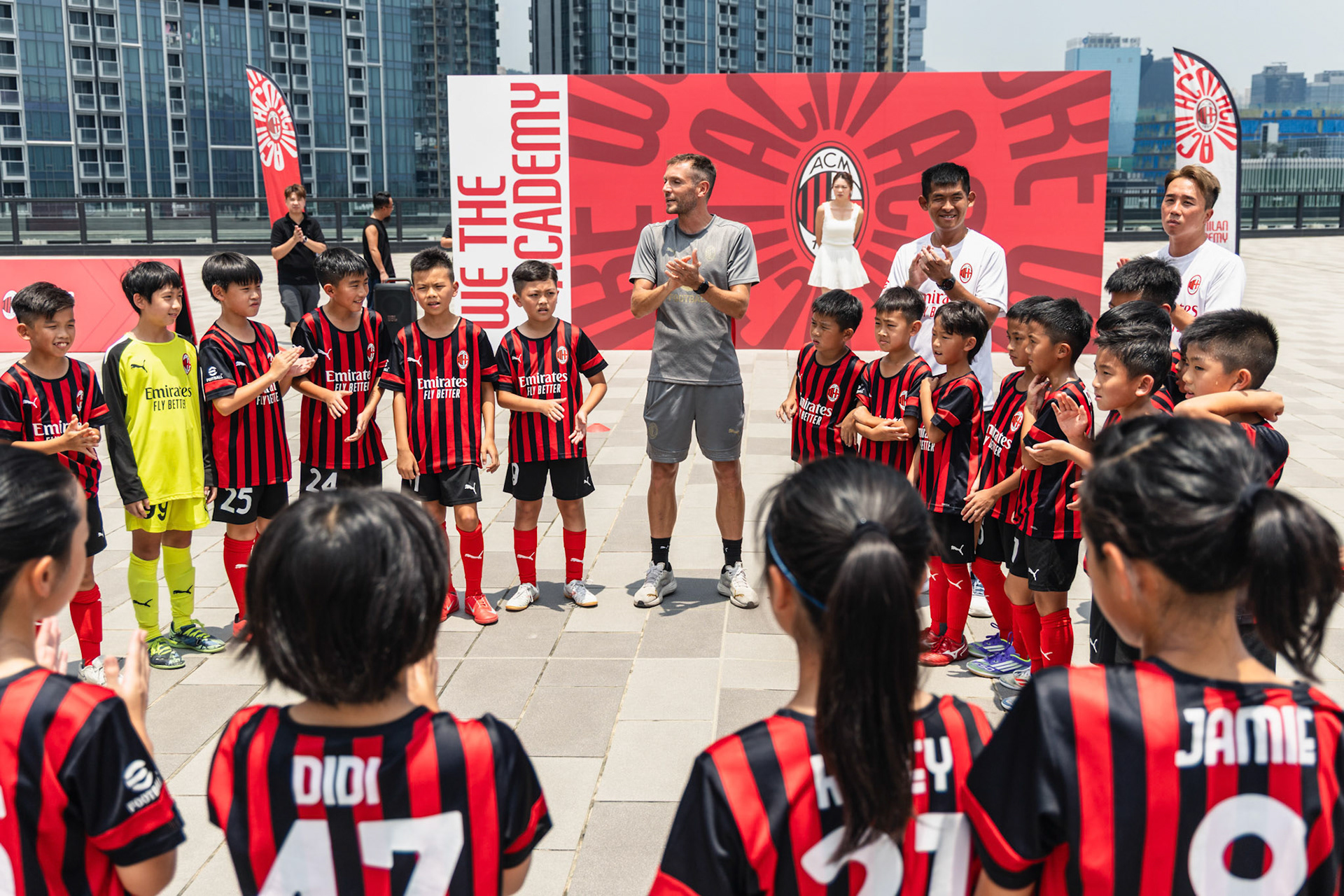 HONG KONG, China - JULY  25:  during AC Milan Kai Tak Soccer Activation at Kai Tak Mall 1 Rooftop on July 25, 2025 in Hong Kong, China, (Photo by Jack Ng/Pixel Images)