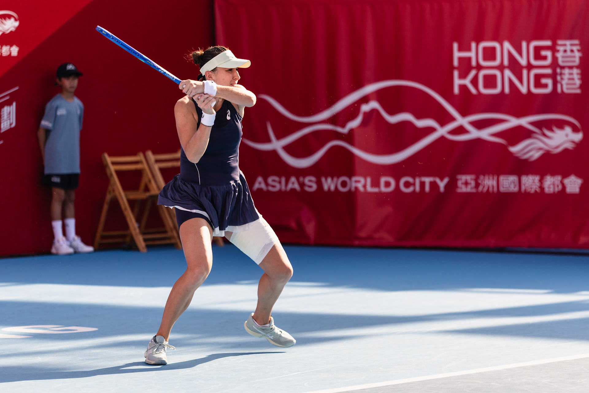 HONG KONG, China - Belinda Bencic of Switzerland in action during WTA 250 - Prudential Hong Kong Tennis Open at Victoria Park Tennis Court on October 30, 2025 in Hong Kong, China, (Photo by Jack Ng/Alamy Live News)