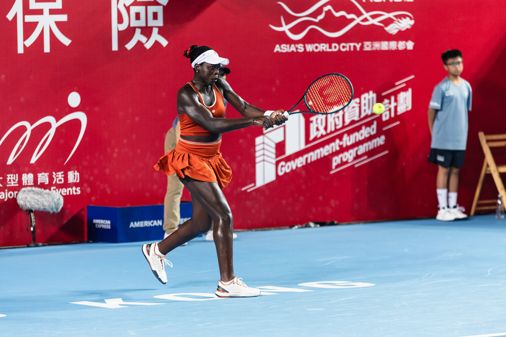 HONG KONG, China - Alexandra Eala of the Philippines vs Victoria Mboko of Canada during WTA 250 - Prudential Hong Kong Tennis Open at Victoria Park Tennis Court on October 30, 2025 in Hong Kong, China, (Photo by Jack Ng/Alamy Live News)