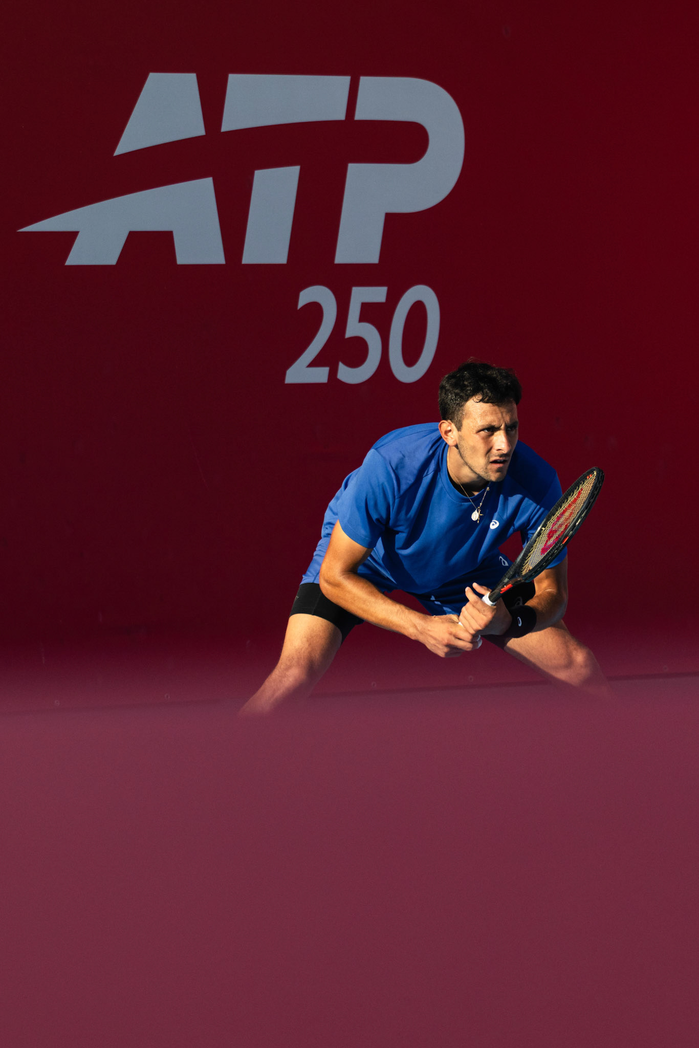 HONG KONG, China - JANUARY 04: Emilio Nava of United State seen in action during Bank of China Hong Kong Tennis Open 2026 (ATP 250) men's single qualifying against Kai Thompson of Hong Kong, China at Victoria Park Tennis Centre Court on January 4, 2026 in Hong Kong, China, (Photo by Jack Ng/Alamy Live News)