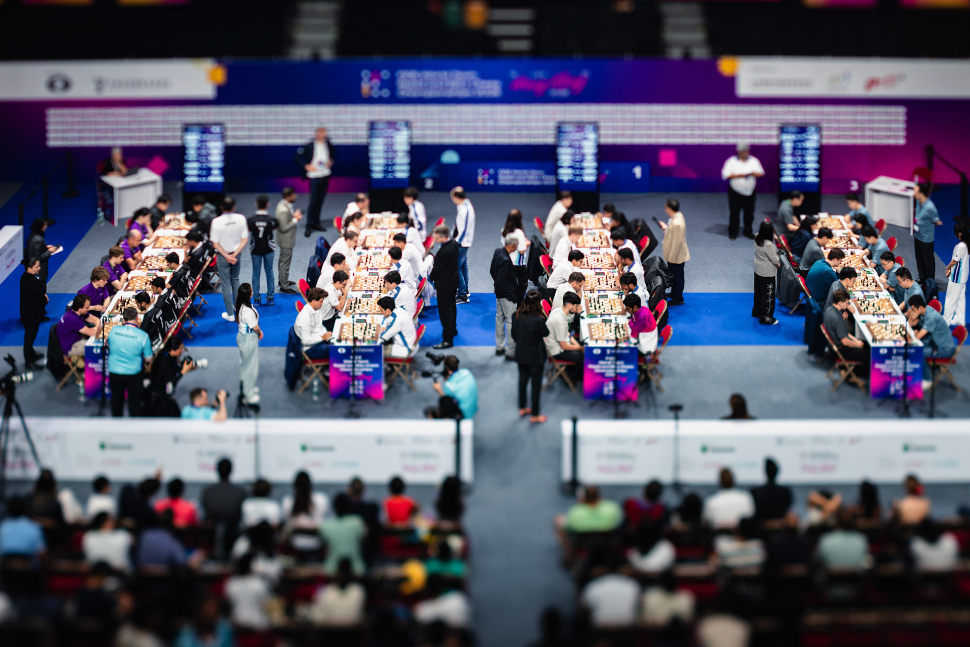 HONG KONG, China - JUNE 21: a general view shows chess players compete during FIDE World Team Rapid and Blitz Chess Championships 2026 at Queen Elizabeth Stadium on June 21, 2026 in Hong Kong, China, (Photo by Jack Ng/Alamy Live News)
