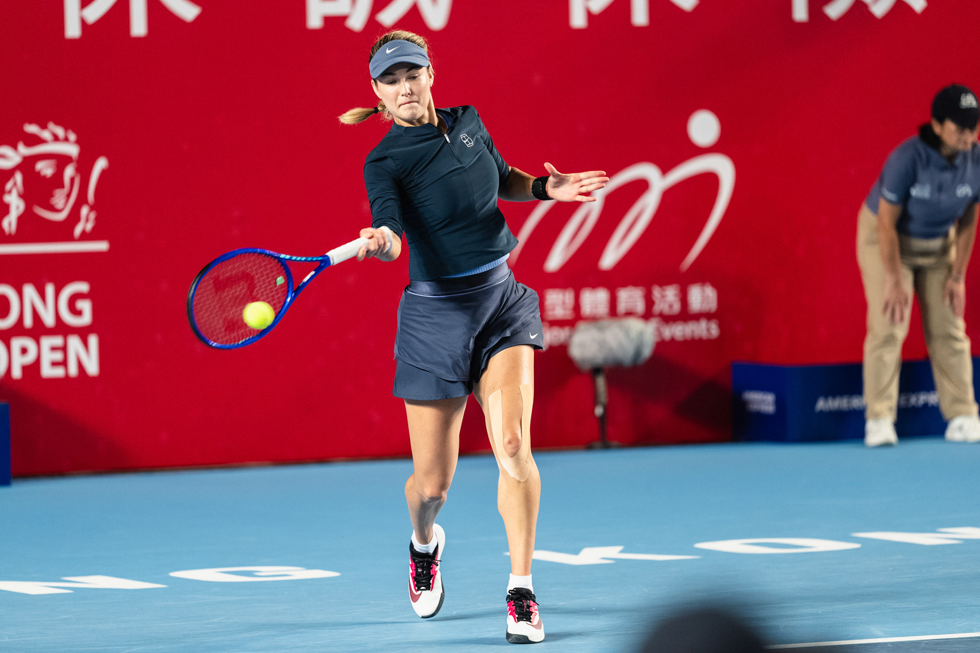 HONG KONG, China - Anna Kalinskaya of Russia play against Victoria Mboko of Canada during WTA 250 - Prudential Hong Kong Tennis Open at Victoria Park Tennis Court on October 31, 2025 in Hong Kong, China, (Photo by Jack Ng/Alamy Live News)
