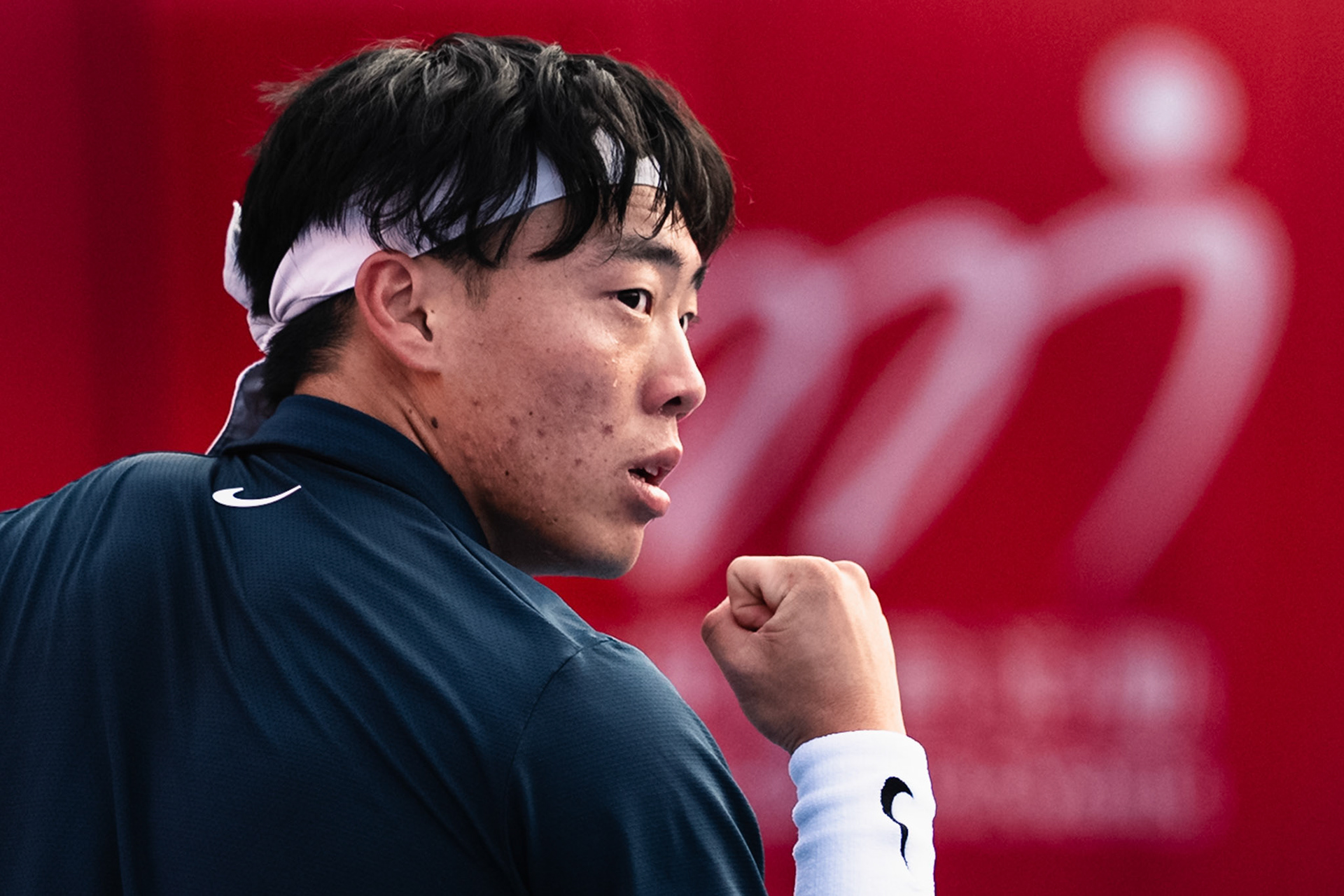 HONG KONG, China - JANUARY 06: Coleman Wong of Hong Kong, China celebrates after winning a point during the Bank of China Hong Kong Tennis Open 2026 (ATP 250) men's single round of 32 match against Mariano Navone of Argentina at Victoria Park Tennis Centre Court on January 6, 2026 in Hong Kong, China, (Photo by Jack Ng/Alamy Live News)