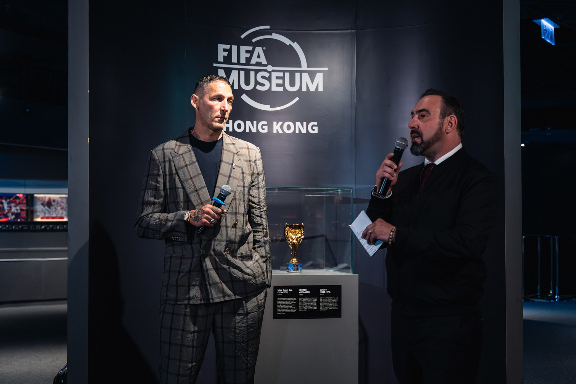HONG KONG, China - MAY 28: 2006 FIFA World Cup winner Marco Materazzi and Marco Fazzone, Managing Director of the FIFA Museum joins the Grand Opening of FIFA Museum in Hong Kong at FIFA Museum Hong Kong, Causeway Bay on May 28, 2026 in Hong Kong, China, (Photo by Jack Ng/Alamy Live News)