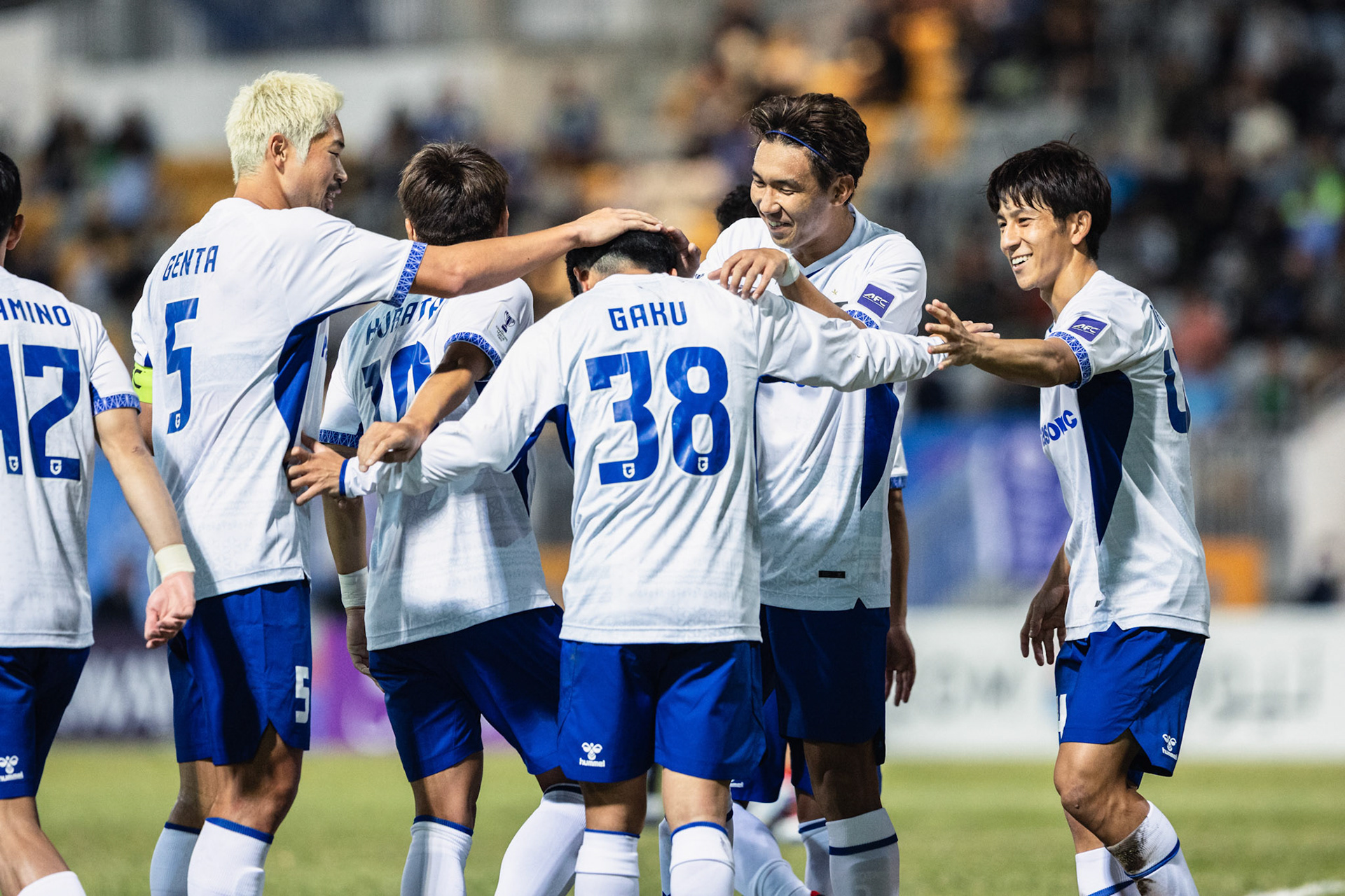 Mong Kok Stadium, HONG KONG, China: Gaku Nawata of Gamba Osaka celebrates with teammates after scoring during AFC Champions League TWO - Eastern FC vs Gamba Osaka at Mong Kok Stadium on November 27, 2025 in Hong Kong, China, (Photo by Jack Ng/Alamy Live News)