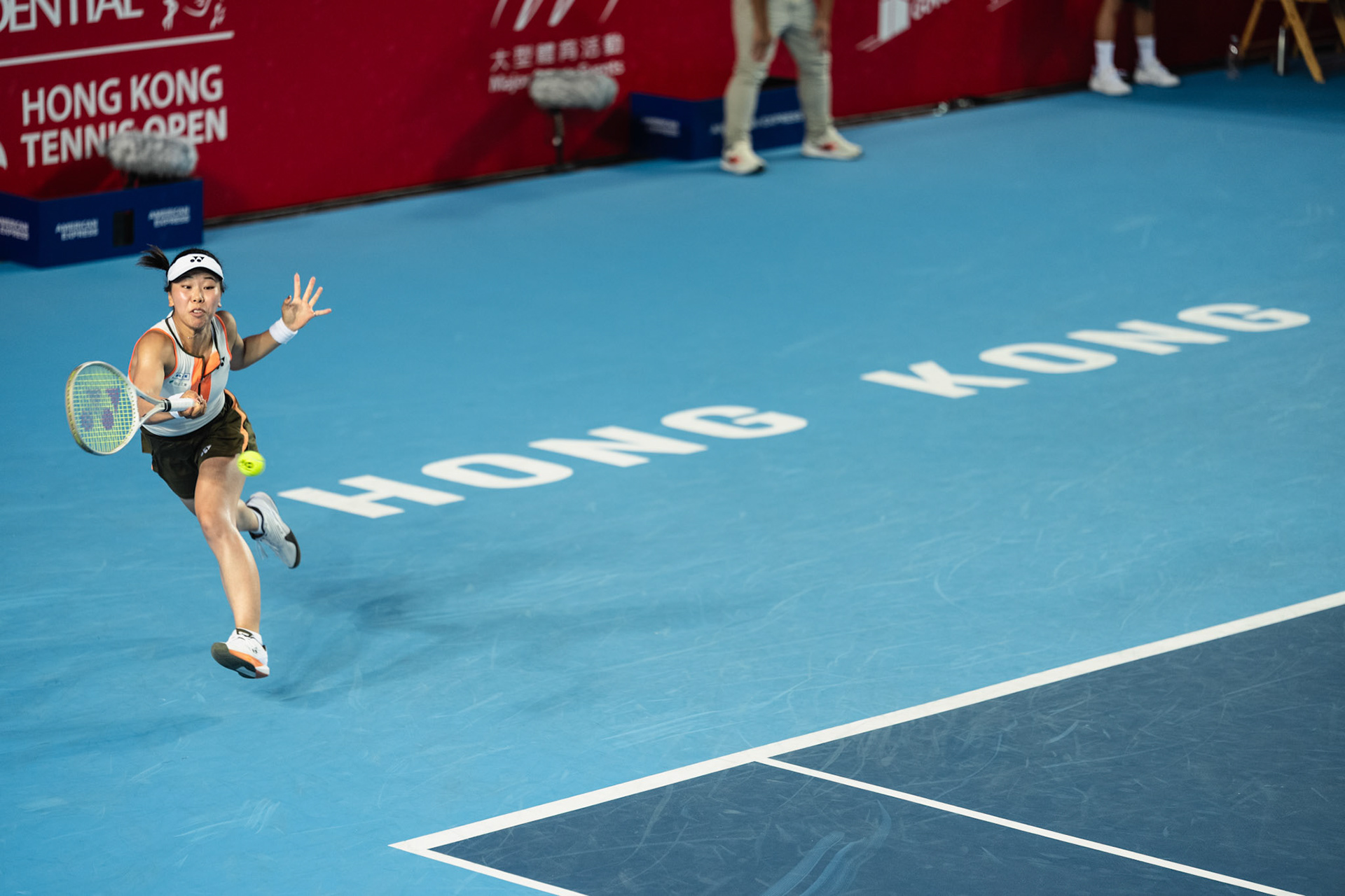 HONG KONG, China - Himeno Sakatsume of Japan play against Maya Joint during WTA 250 - Prudential Hong Kong Tennis Open at Victoria Park Tennis Court on October 31, 2025 in Hong Kong, China, (Photo by Jack Ng/Alamy Live News)