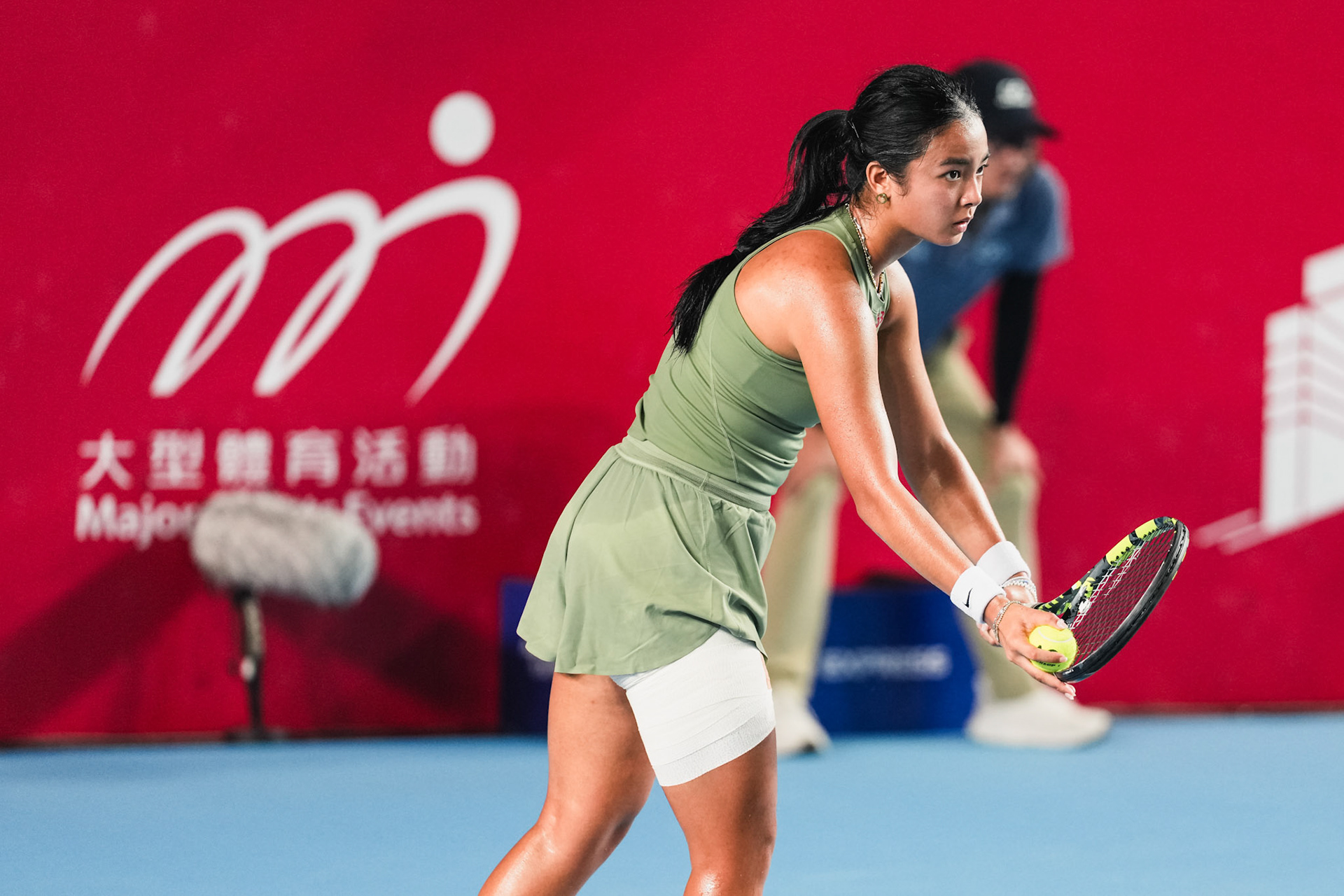 HONG KONG, China - Alexandra Eala of the Philippines vs Victoria Mboko of Canada in action during WTA 250 - Prudential Hong Kong Tennis Open at Victoria Park Tennis Court on October 30, 2025 in Hong Kong, China, (Photo by Jack Ng/Alamy Live News)