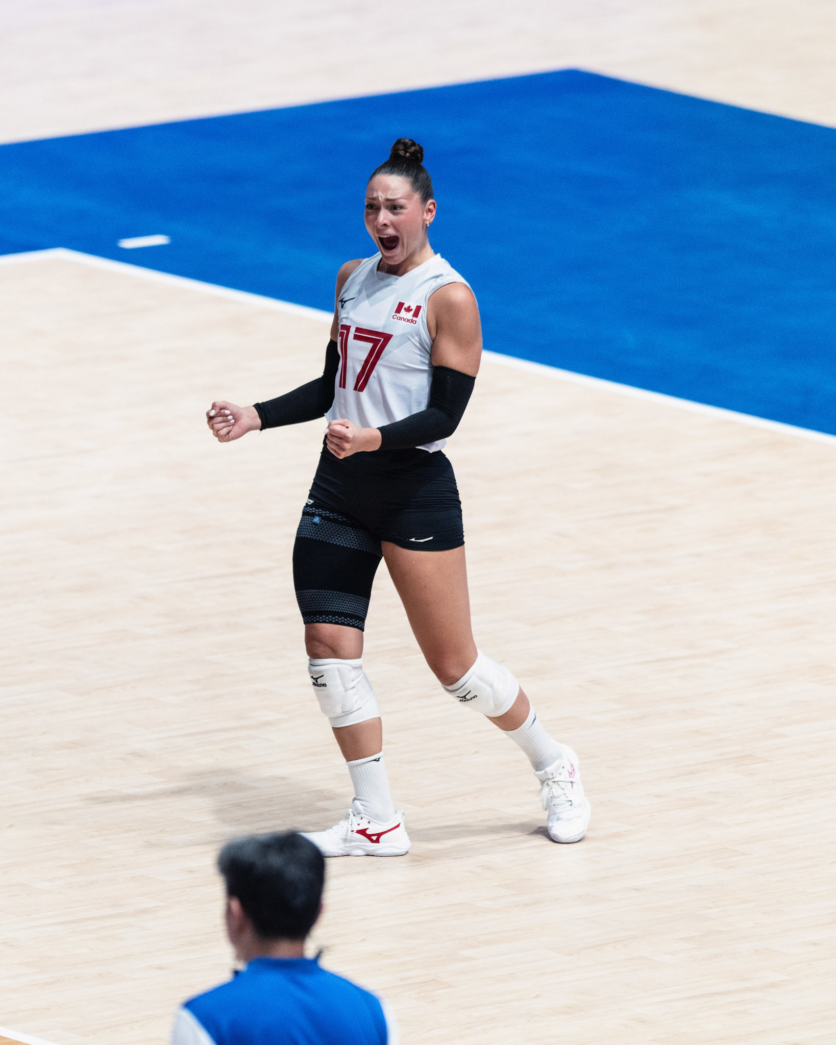HONG KONG, China - JULY  12: Kacey Jost (No. 17) of Canada celebrates scoring a point during Volleyball Nations League Hong Kong 2026 at Kai Tak Arena on July 12, 2026 in Hong Kong, China, (Photo by Jack Ng/Pixel Images Hong Kong)