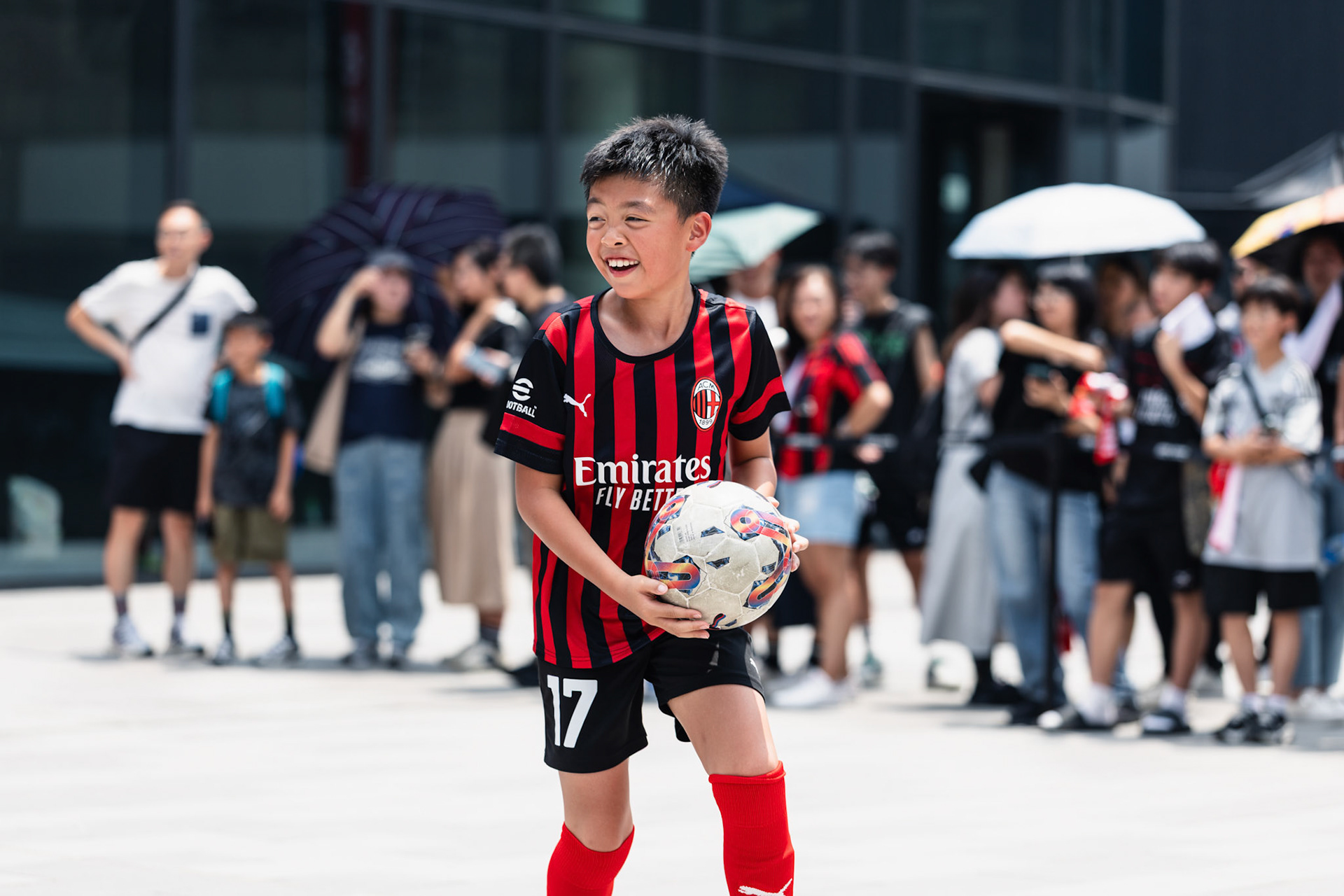 HONG KONG, China - JULY  25:  during AC Milan Kai Tak Soccer Activation at Kai Tak Mall 1 Rooftop on July 25, 2025 in Hong Kong, China, (Photo by Jack Ng/Pixel Images)