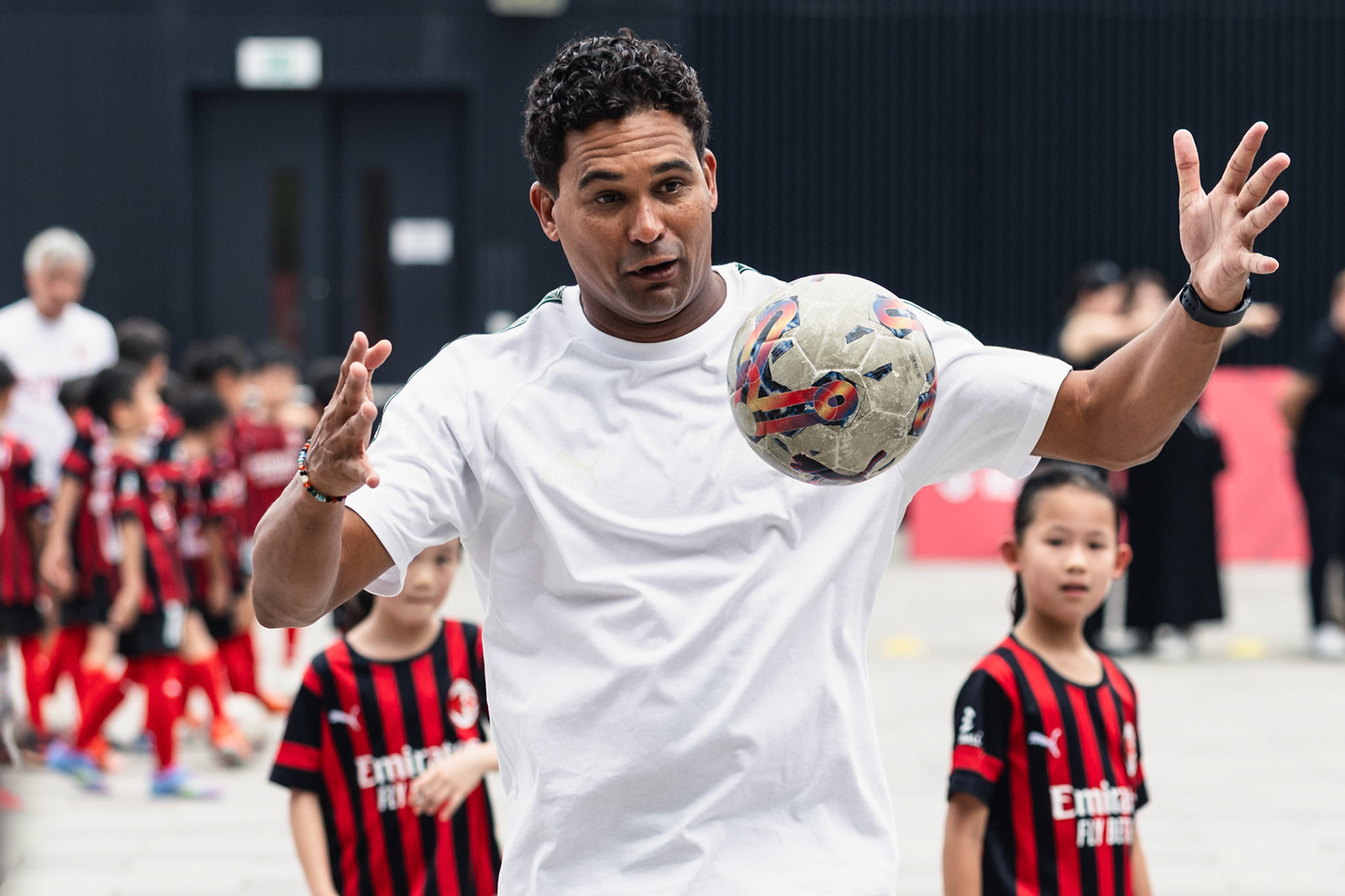 HONG KONG, China - JULY  25:  during AC Milan Kai Tak Soccer Activation at Kai Tak Mall 1 Rooftop on July 25, 2025 in Hong Kong, China, (Photo by Jack Ng/Pixel Images)