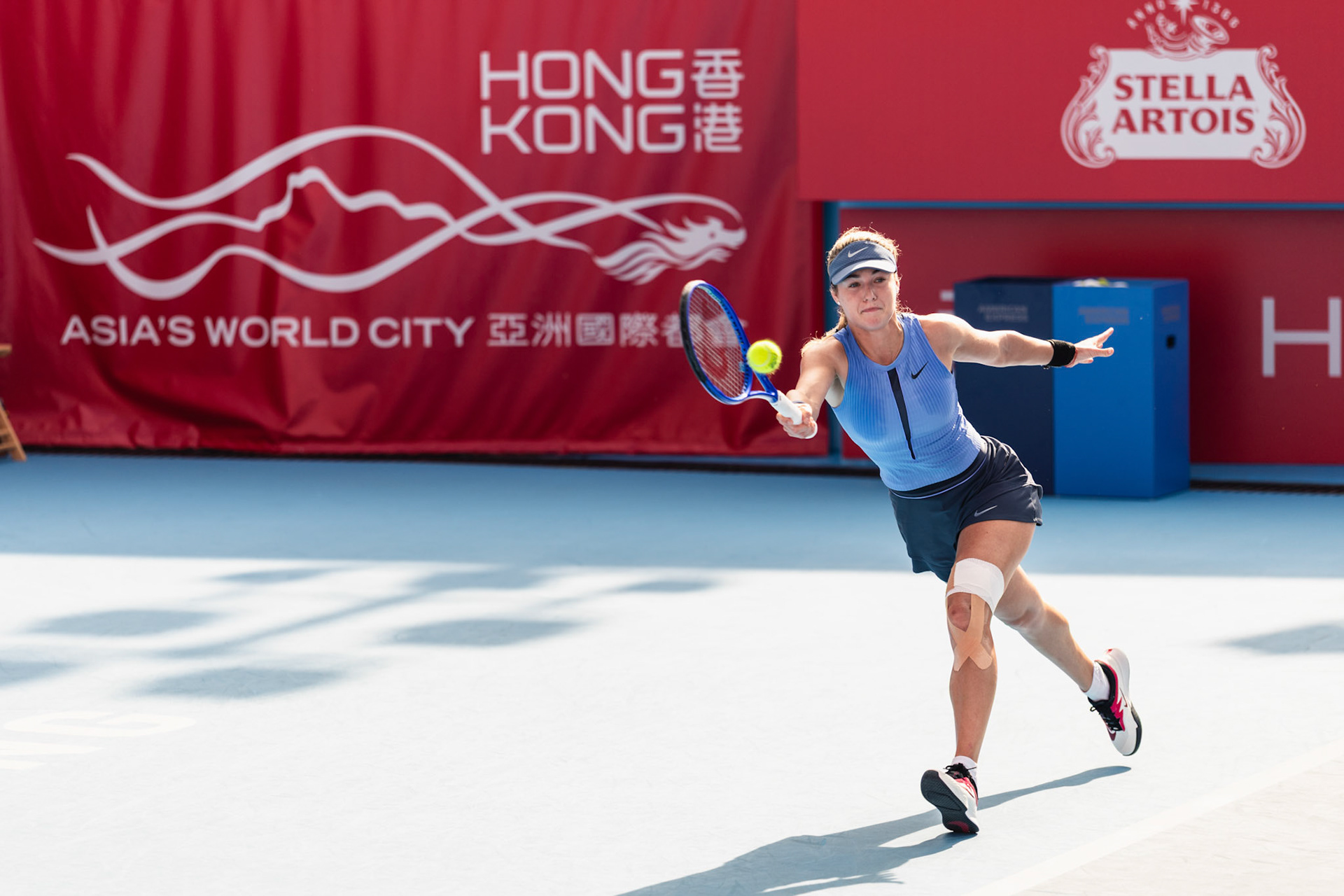 HONG KONG, China - Anna Kalinskaya of Russia in action during WTA 250 - Prudential Hong Kong Tennis Open at Victoria Park Tennis Court on October 30, 2025 in Hong Kong, China, (Photo by Jack Ng/Alamy Live News)