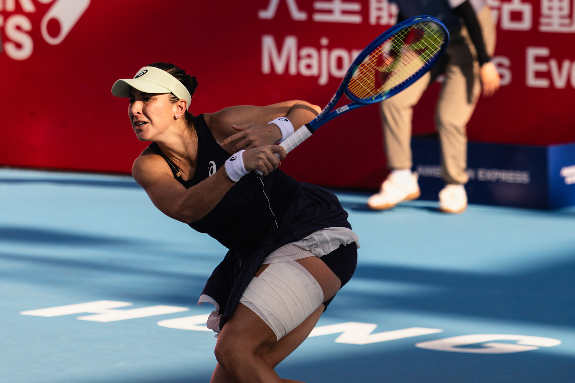 HONG KONG, China - Belinda Bencic of Switzerland in action during WTA 250 - Prudential Hong Kong Tennis Open at Victoria Park Tennis Court on October 30, 2025 in Hong Kong, China, (Photo by Jack Ng/Alamy Live News)
