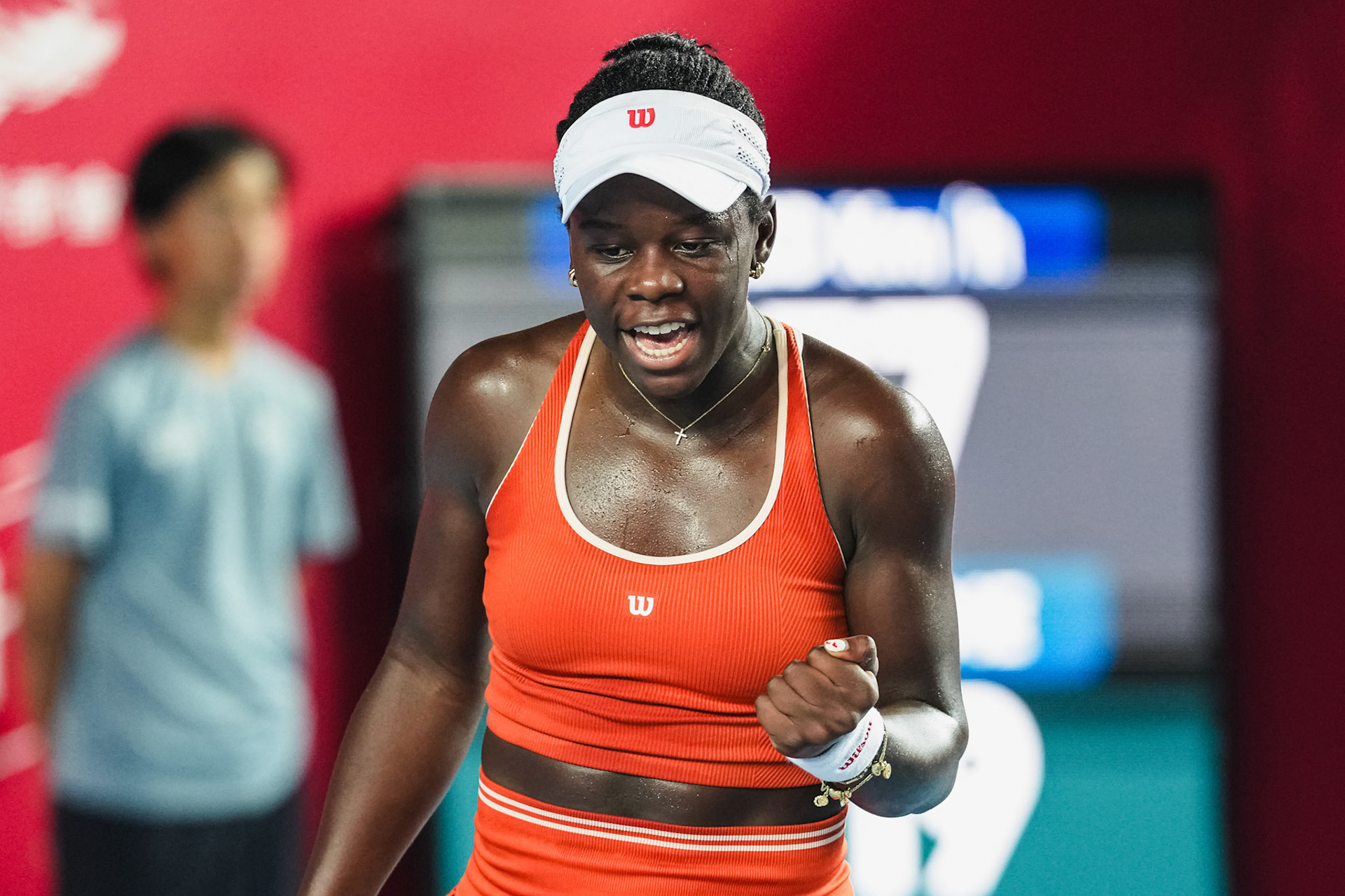 HONG KONG, China - Alexandra Eala of the Philippines vs Victoria Mboko of Canada in action during WTA 250 - Prudential Hong Kong Tennis Open at Victoria Park Tennis Court on October 30, 2025 in Hong Kong, China, (Photo by Jack Ng/Alamy Live News)