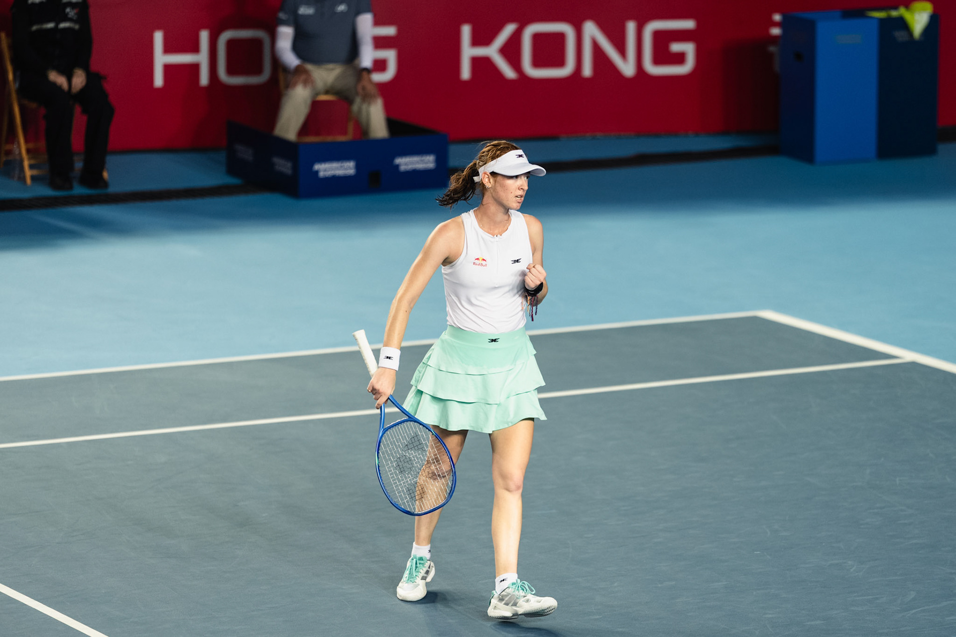 HONG KONG, China - Himeno Sakatsume of Japan play against Maya Joint during WTA 250 - Prudential Hong Kong Tennis Open at Victoria Park Tennis Court on October 31, 2025 in Hong Kong, China, (Photo by Jack Ng/Alamy Live News)