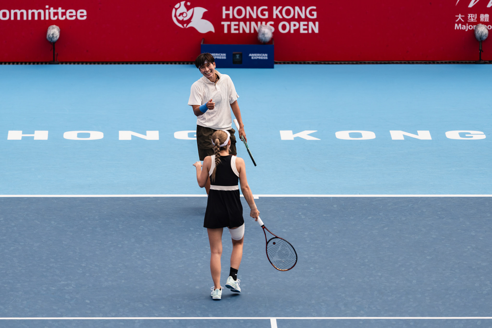 HONG KONG, China - Kamilla RAKHIMOVA and Aliaksandra SASNOVICH of Russia play against Momoko KOBORI of Japan and Peangtarn PLIPUECH of Thailand during WTA 250 - Prudential Hong Kong Tennis Open at Victoria Park Tennis Court on October 31, 2025 in Hong Kong, China, (Photo by Jack Ng/Alamy Live News)