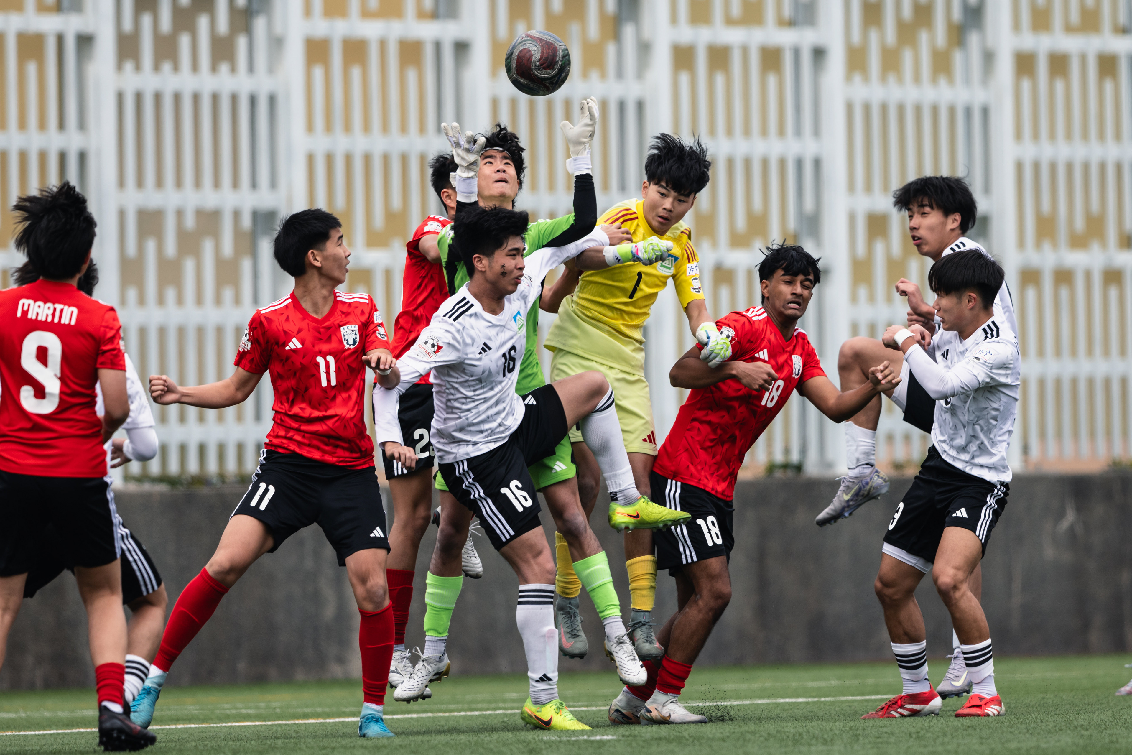 HONG KONG, China - FEBRUARY 09: during SamGor All Hong Kong Schools Jing Ying Football Tournament 2025-26 - Lam Tai Fai College vs Hong Kong International School at Po Kong Village Road Park Artificial Turf Soccer Pitch on February 9, 2026 in Hong Kong, China, (Photo by Jack Ng/)