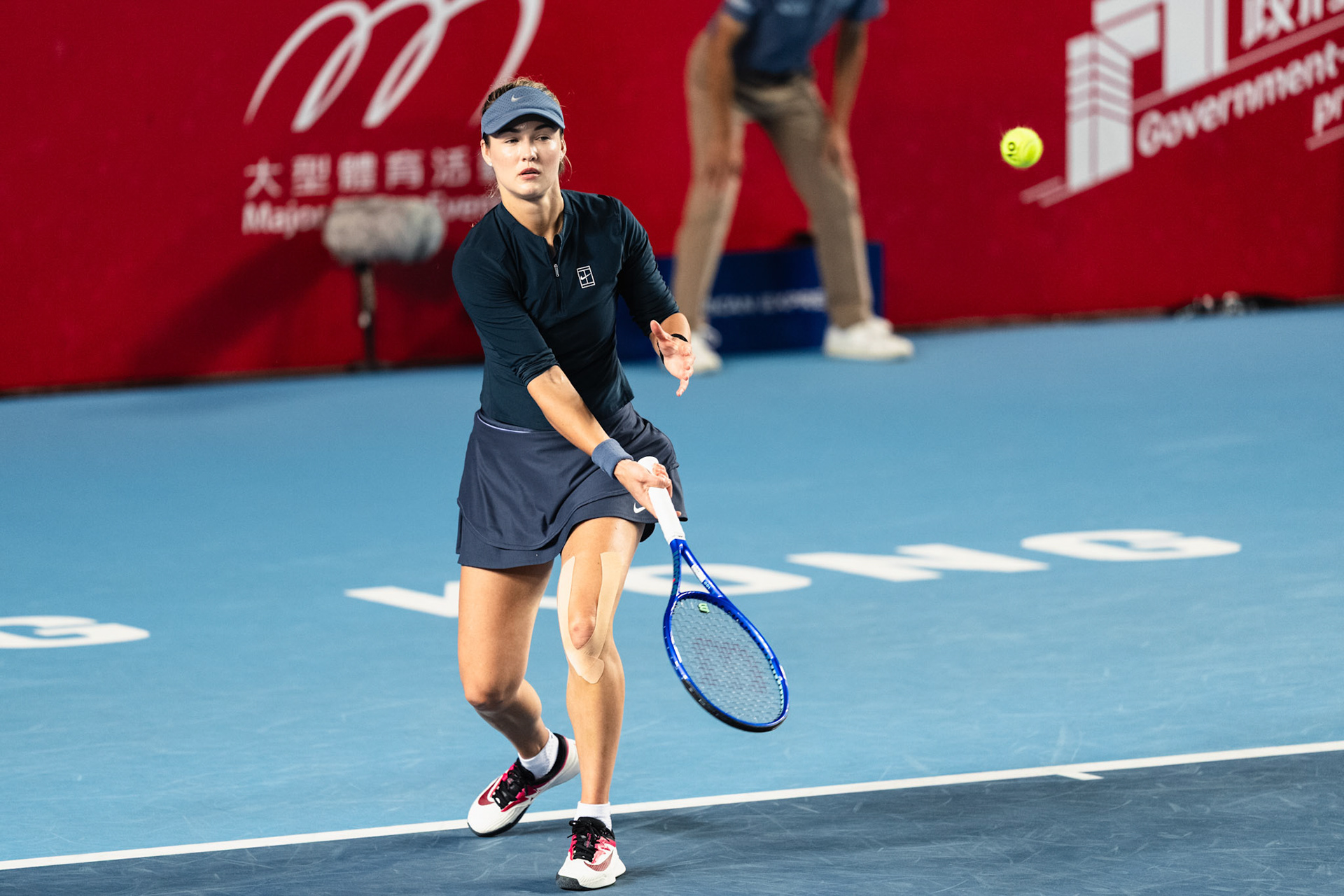 HONG KONG, China - Anna Kalinskaya of Russia play against Victoria Mboko of Canada during WTA 250 - Prudential Hong Kong Tennis Open at Victoria Park Tennis Court on October 31, 2025 in Hong Kong, China, (Photo by Jack Ng/Alamy Live News)