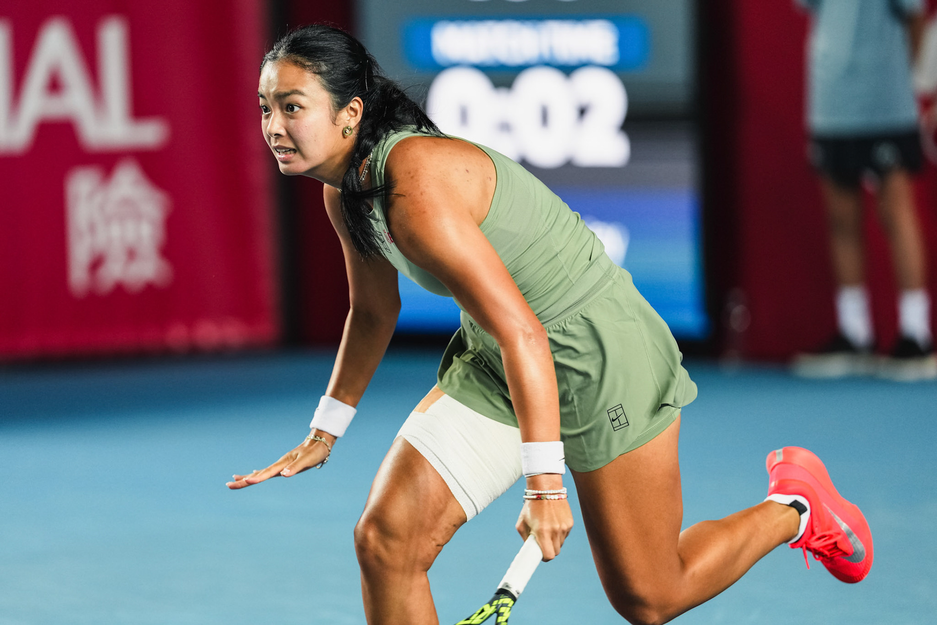 HONG KONG, China - Alexandra Eala of the Philippines vs Victoria Mboko of Canada in action during WTA 250 - Prudential Hong Kong Tennis Open at Victoria Park Tennis Court on October 30, 2025 in Hong Kong, China, (Photo by Jack Ng/Alamy Live News)