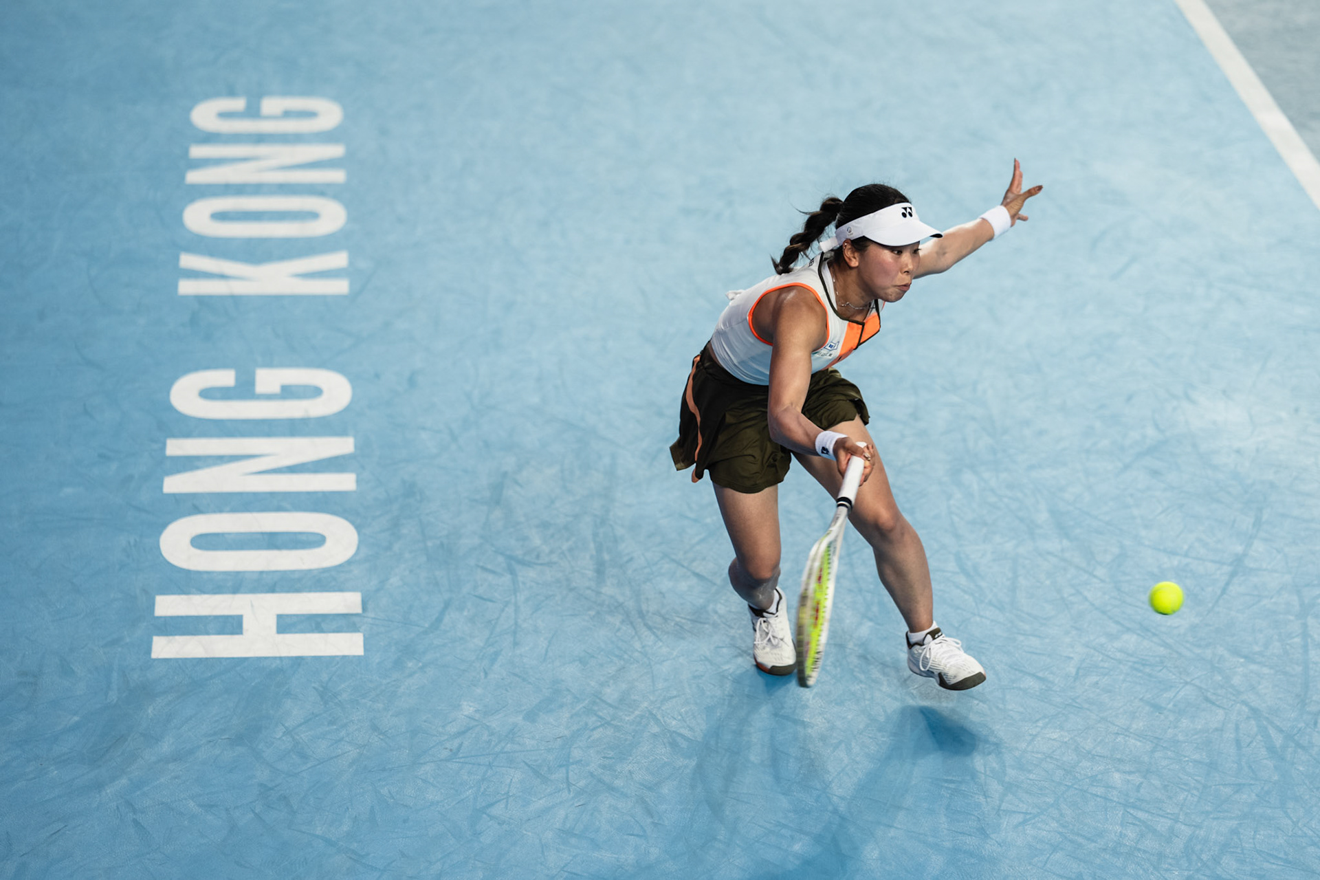 HONG KONG, China - Himeno Sakatsume of Japan play against Maya Joint during WTA 250 - Prudential Hong Kong Tennis Open at Victoria Park Tennis Court on October 31, 2025 in Hong Kong, China, (Photo by Jack Ng/Alamy Live News)