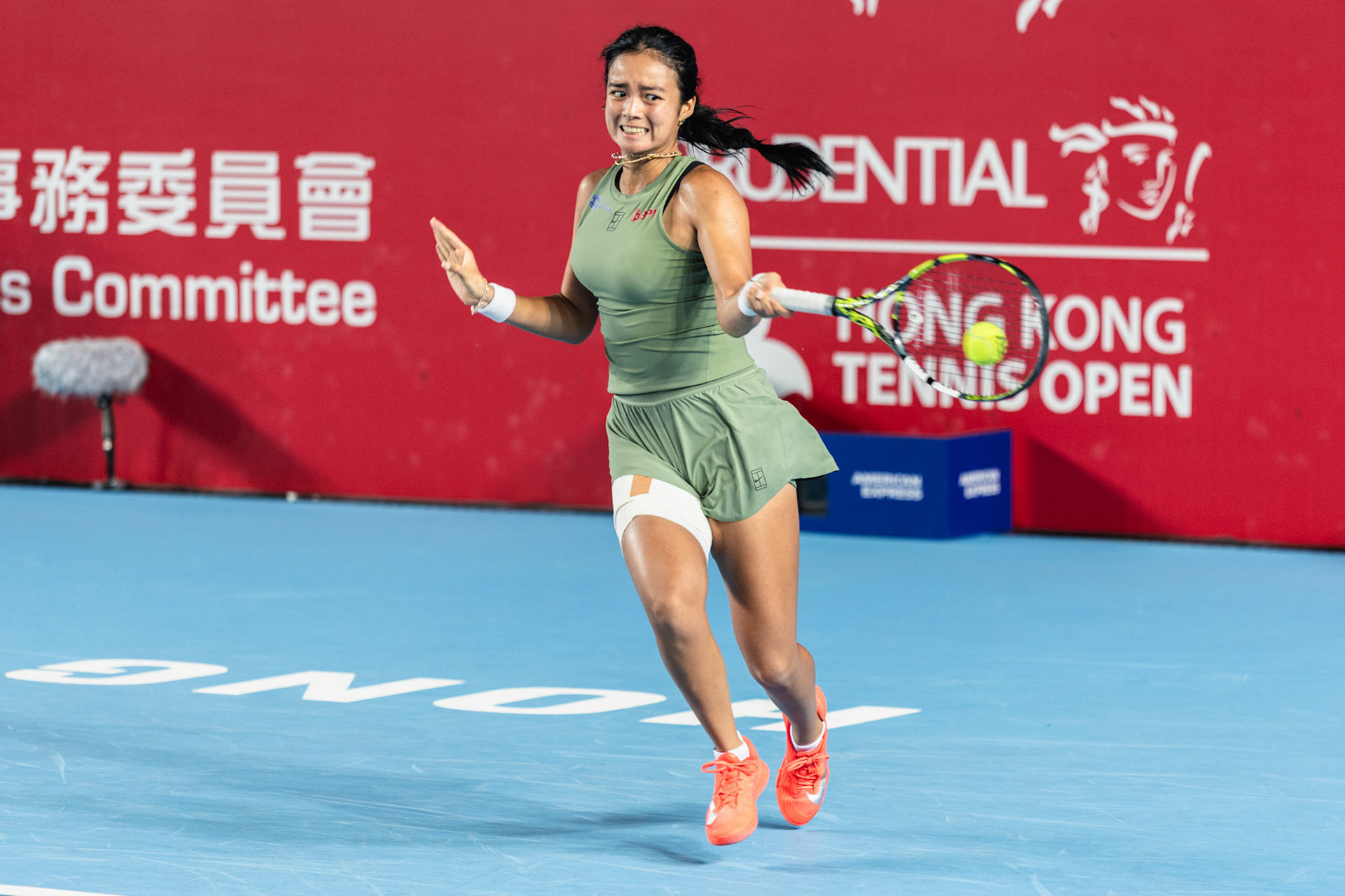 HONG KONG, China - Alexandra Eala of the Philippines vs Victoria Mboko of Canada during WTA 250 - Prudential Hong Kong Tennis Open at Victoria Park Tennis Court on October 30, 2025 in Hong Kong, China, (Photo by Jack Ng/Alamy Live News)