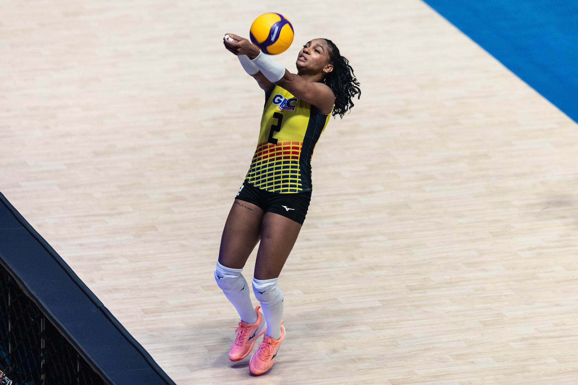 HONG KONG, China - JULY  12: Yaneirys Rodriguez (No. 2) of Dominican Republic sets the ball for a teammate during Volleyball Nations League Hong Kong 2026 at Kai Tak Arena on July 12, 2026 in Hong Kong, China, (Photo by Jack Ng/Pixel Images Hong Kong)