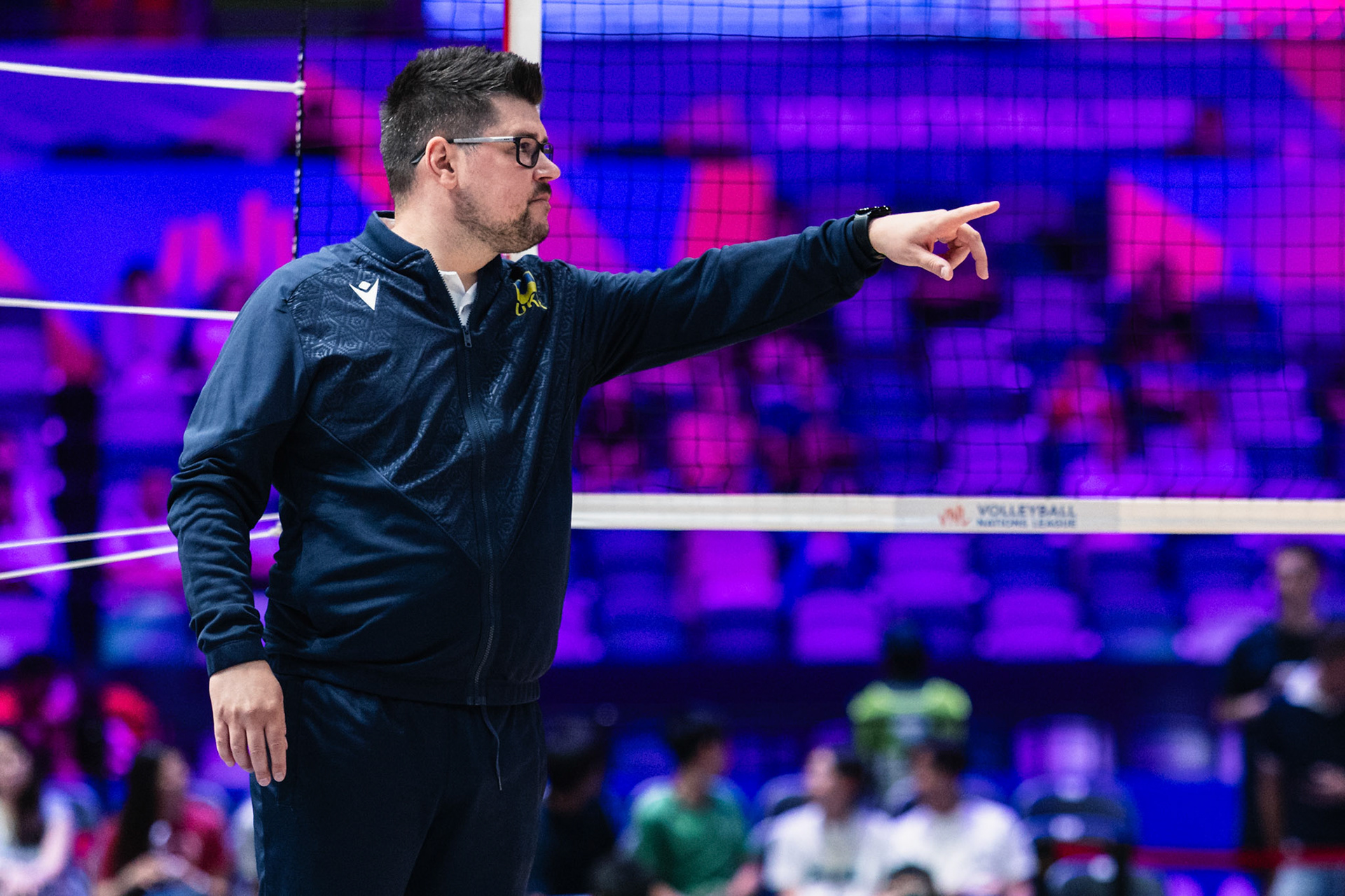 HONG KONG, China - JULY  08: Jakub Gluszak, head coach of Ukraine celebrates scoring a point of the team during Volleyball Nations League Hong Kong 2026 at Kai Tak Arena on July 8, 2026 in Hong Kong, China, (Photo by Jack Ng/Alamy Live News)