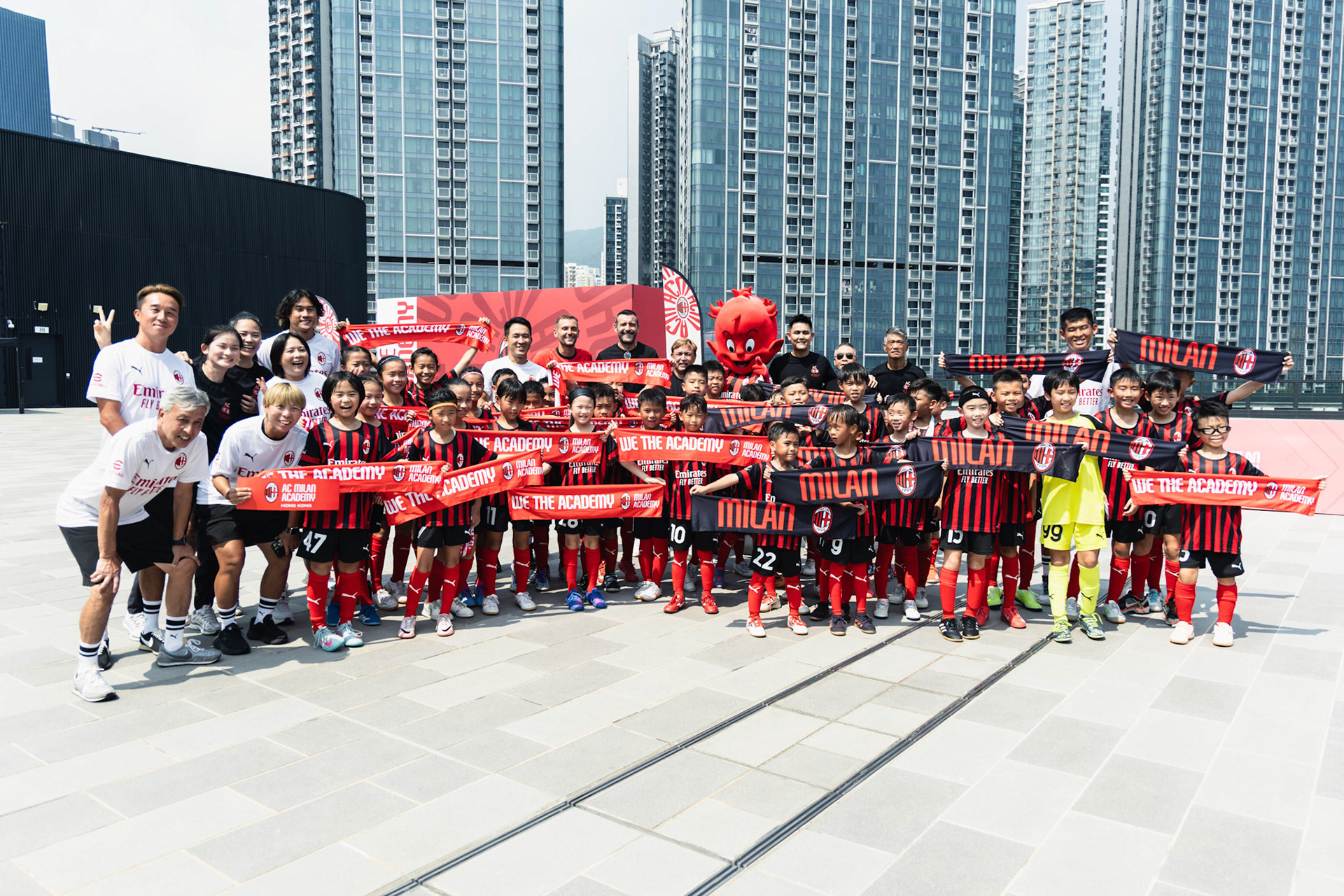 HONG KONG, China - JULY  25:  during AC Milan Kai Tak Soccer Activation at Kai Tak Mall 1 Rooftop on July 25, 2025 in Hong Kong, China, (Photo by Jack Ng/Pixel Images)
