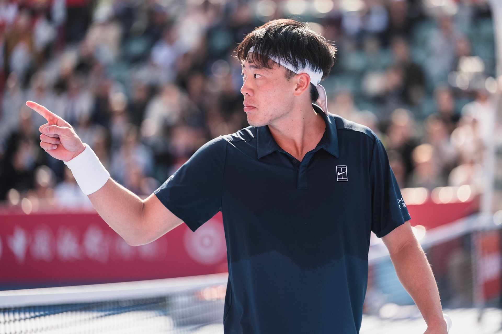 HONG KONG, China - JANUARY 09: Coleman Wong of Hong Kong, China celebrates after winning a point during the Bank of China Hong Kong Tennis Open 2026 (ATP 250) men's single quarter finals match against Lorenzo Musetti of Italy at Victoria Park Tennis Centre Court on January 9, 2026 in Hong Kong, China, (Photo by Jack Ng/Alamy Live News)
